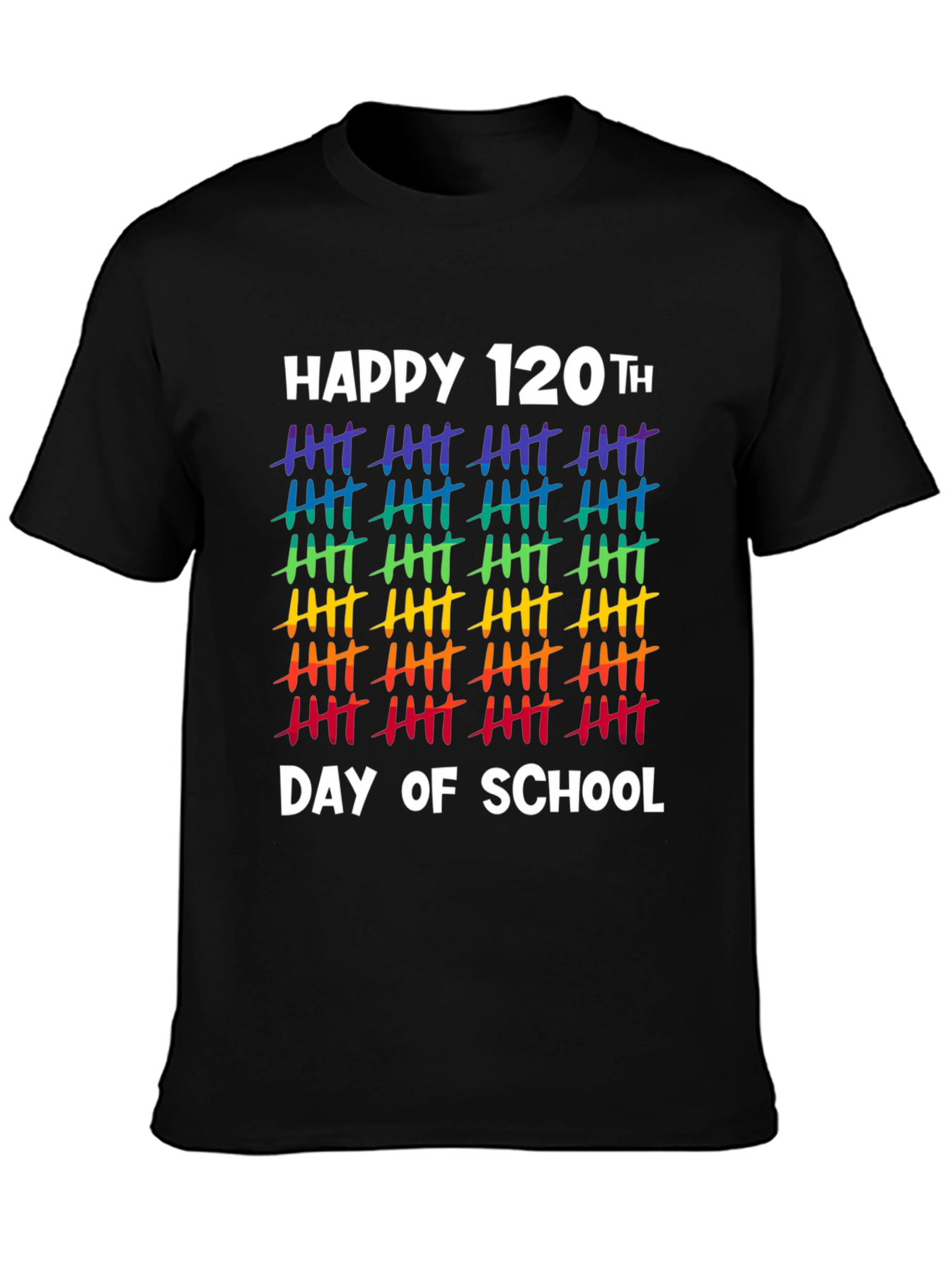 Happy 120th Day of School Rainbow Tally Marks T-Shirt