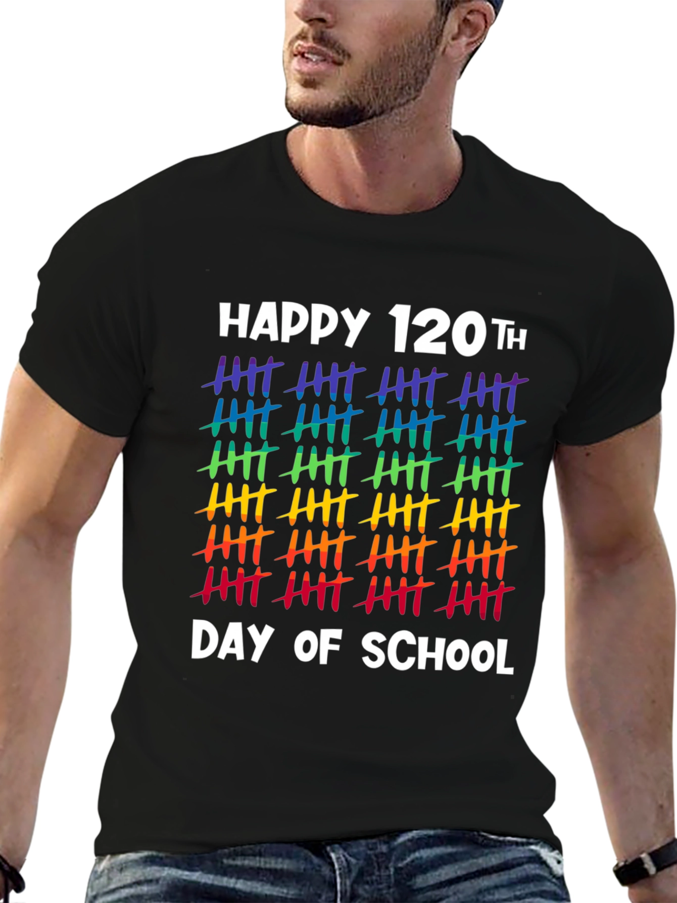 Happy 120th Day of School Rainbow Tally Marks T-Shirt