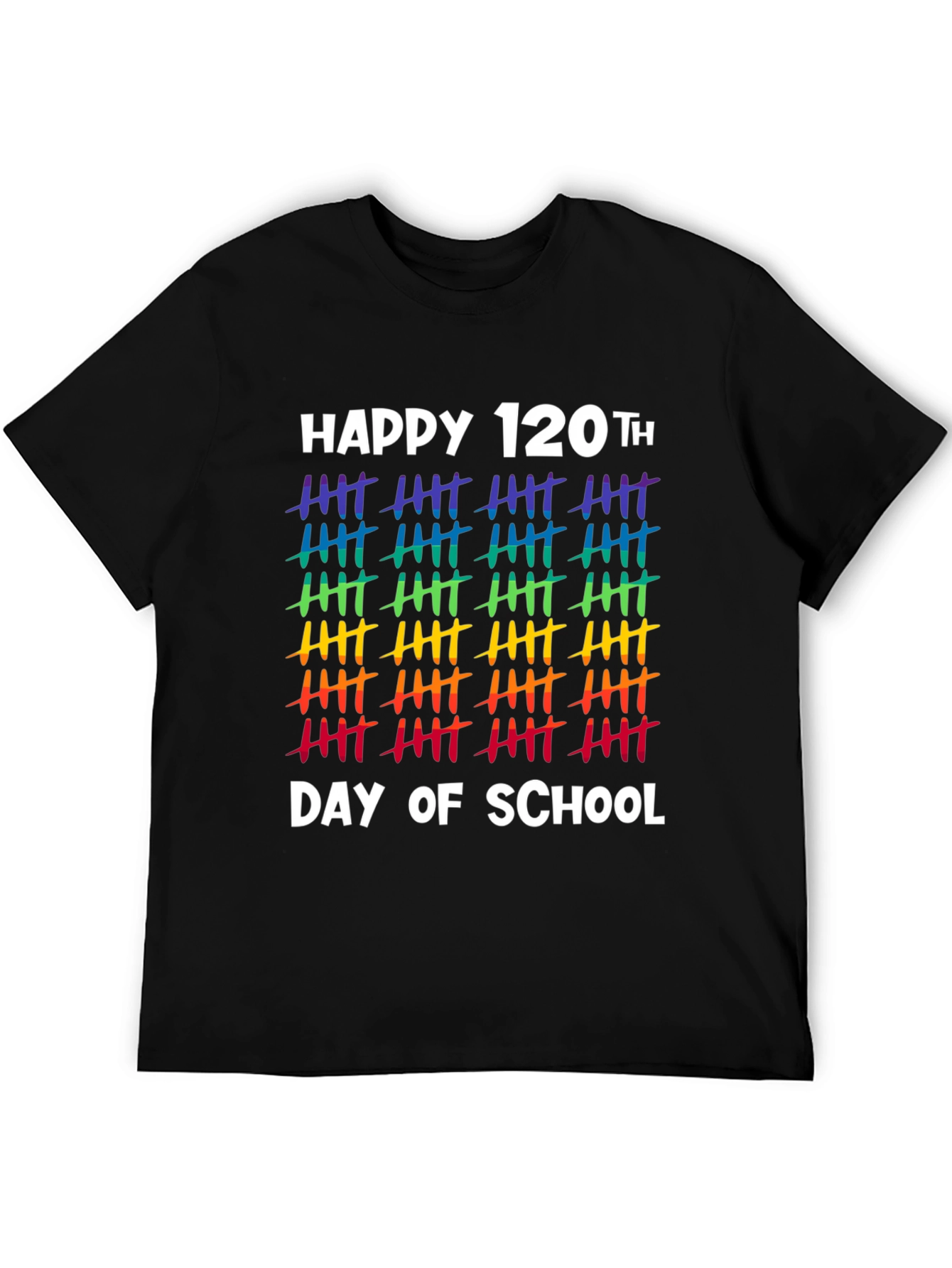 Happy 120th Day of School Rainbow Tally Marks T-Shirt