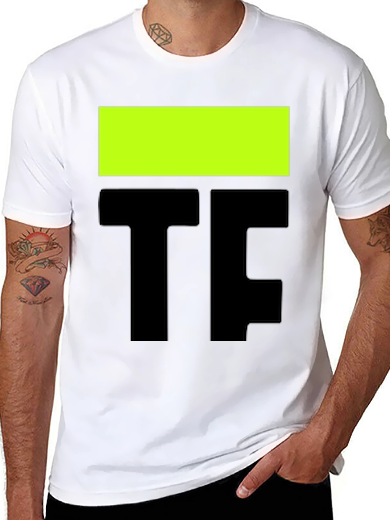 Bold Graphic Tee - Black with Neon Accent