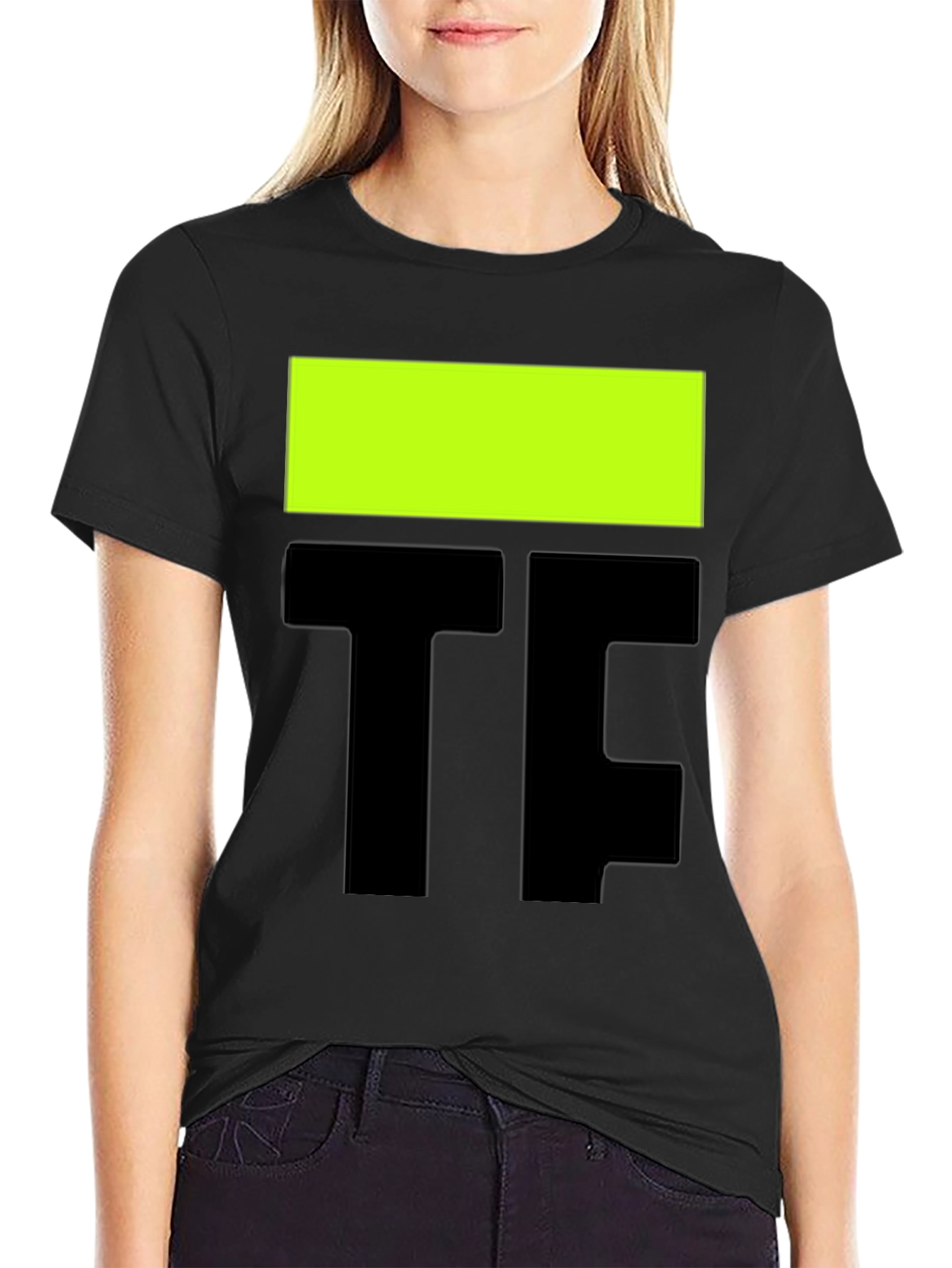 Bold Graphic Tee - Black with Neon Accent