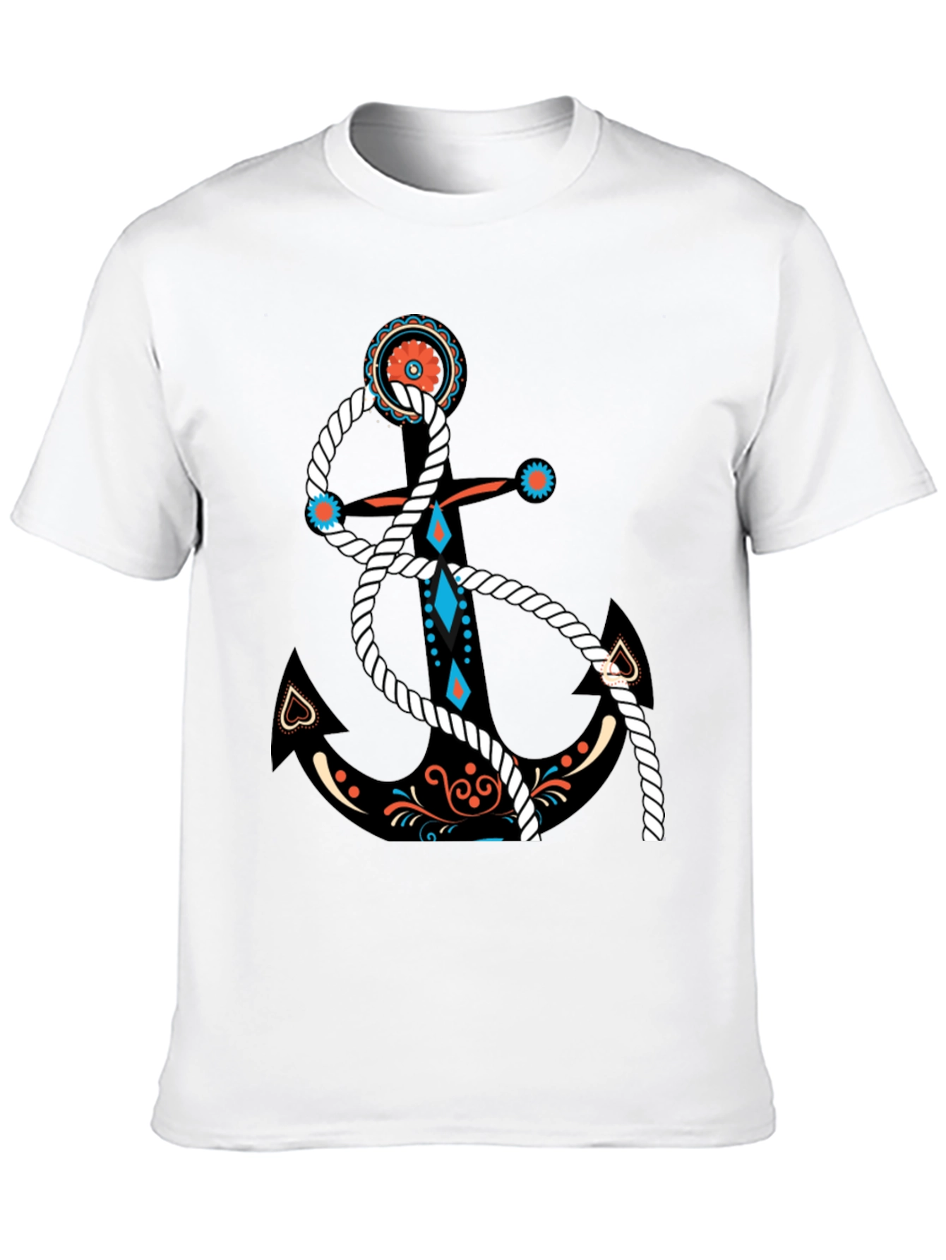 Nautical Anchor Graphic Black T-Shirt