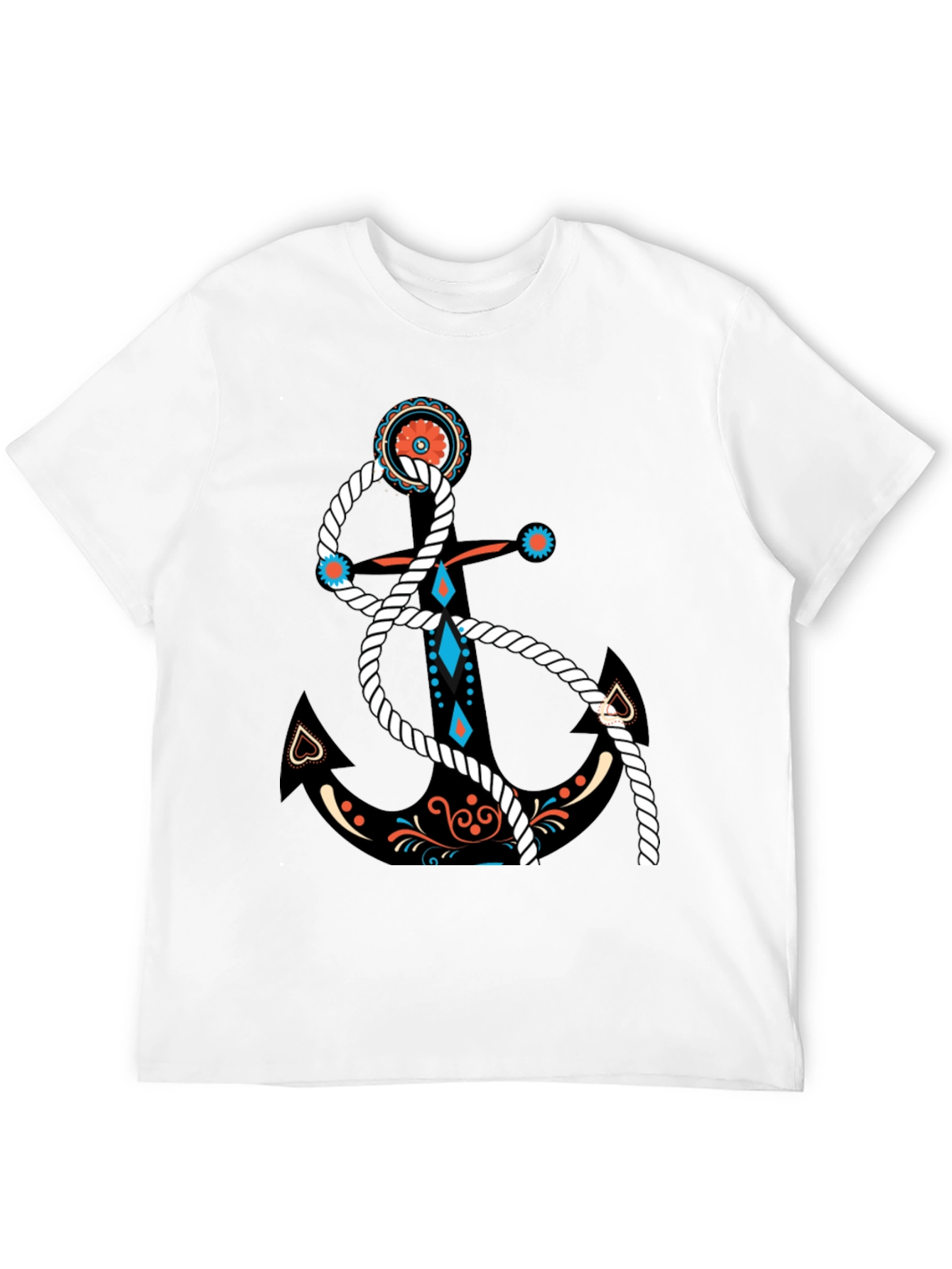 Nautical Anchor Graphic Black T-Shirt
