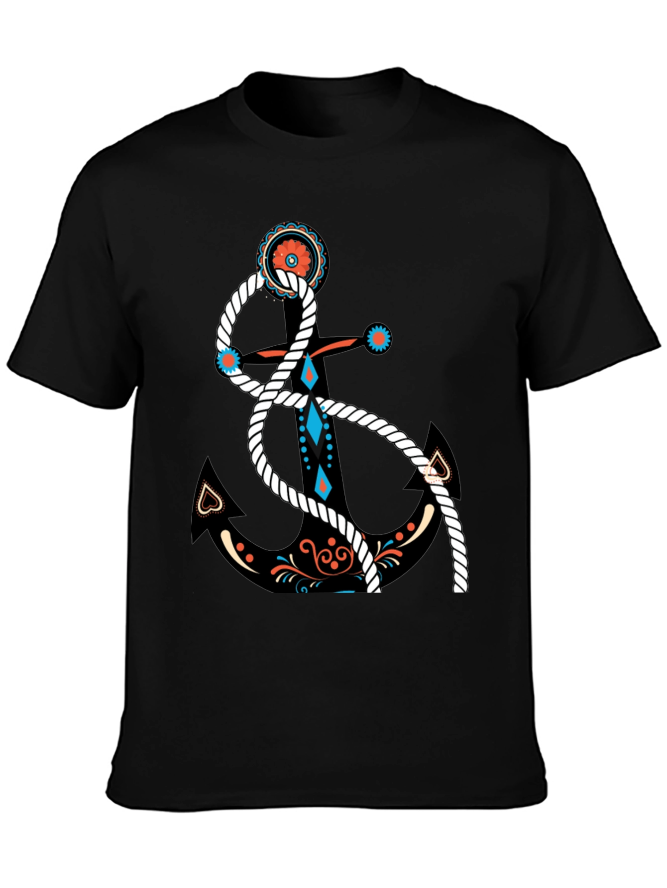 Nautical Anchor Graphic Black T-Shirt