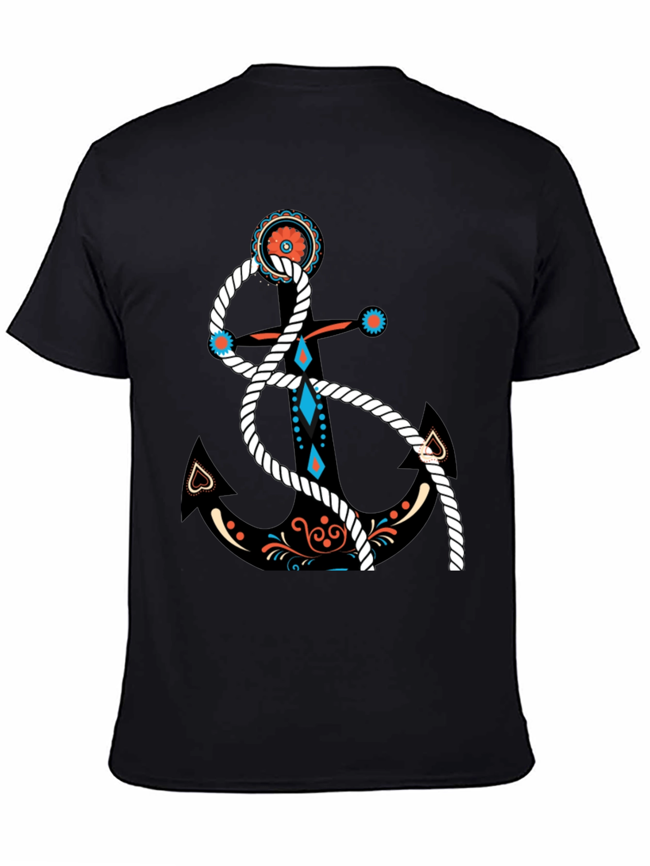 Nautical Anchor Graphic Black T-Shirt
