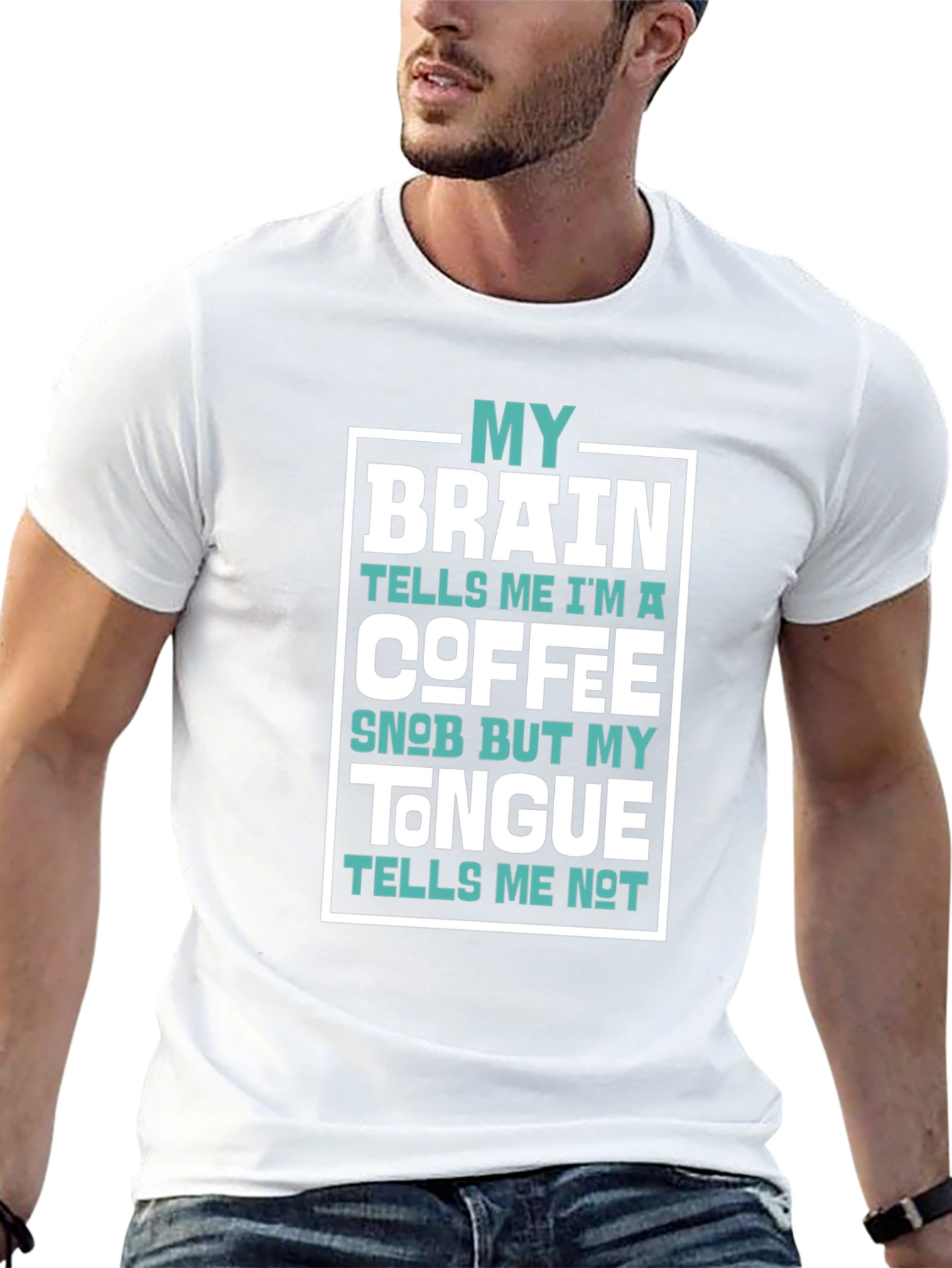 Coffee Snob Brain Tongue T-Shirt