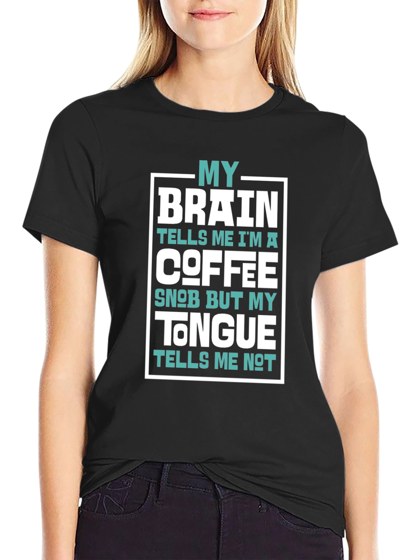Coffee Snob Brain Tongue T-Shirt