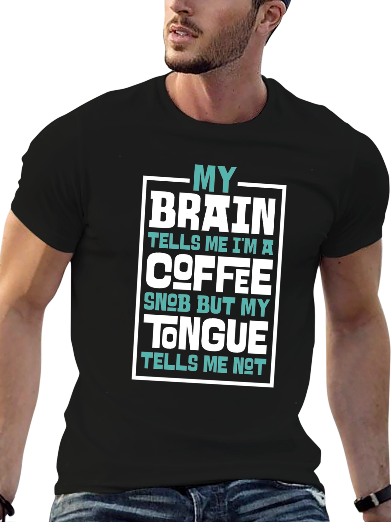 Coffee Snob Brain Tongue T-Shirt