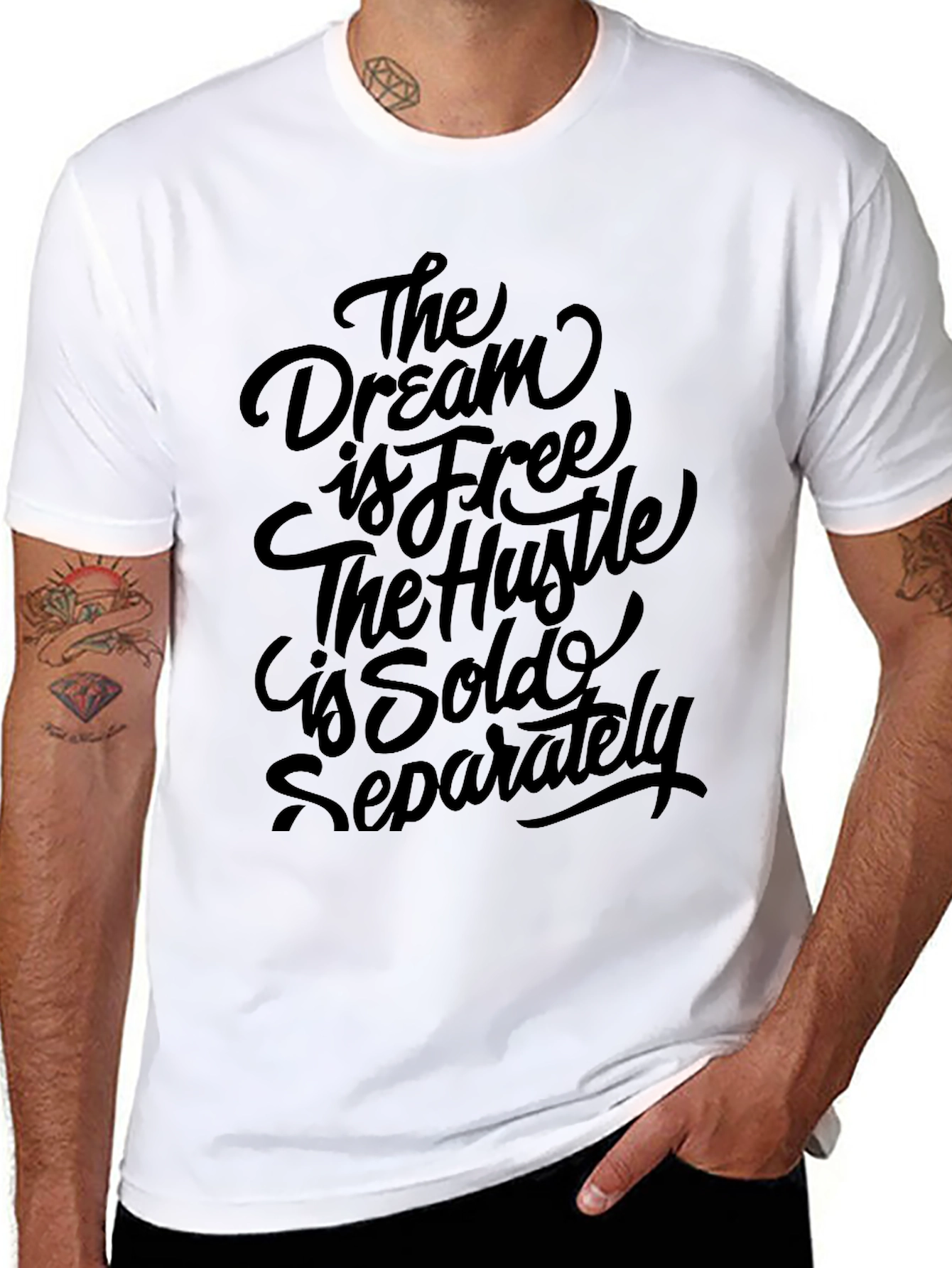 Dream is Free Hustle Sold Separately Black Graphic Tee