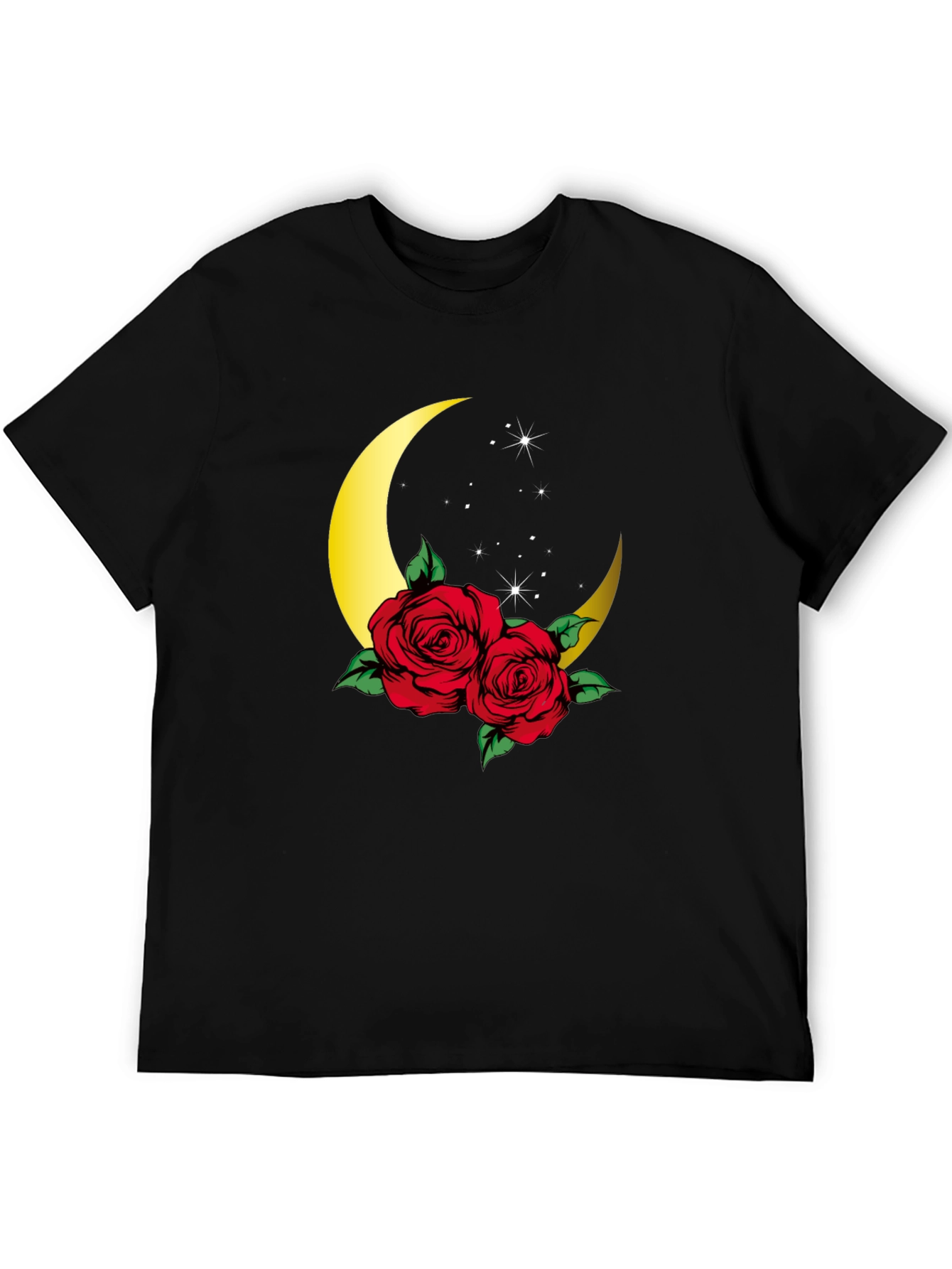 Crescent Moon Roses Graphic Tee