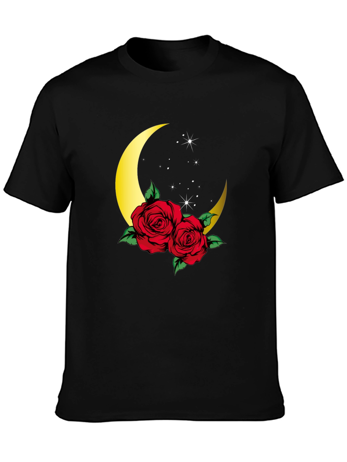 Crescent Moon Roses Graphic Tee