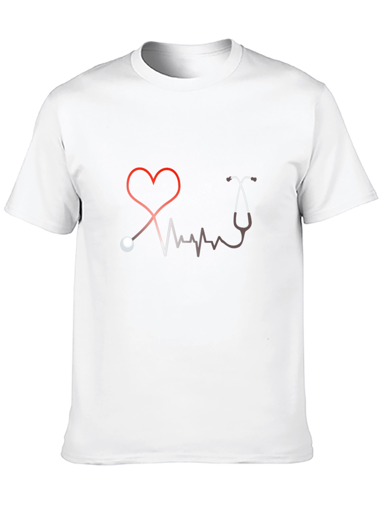 Heartbeat Stethoscope Graphic T-Shirt - Medical Love