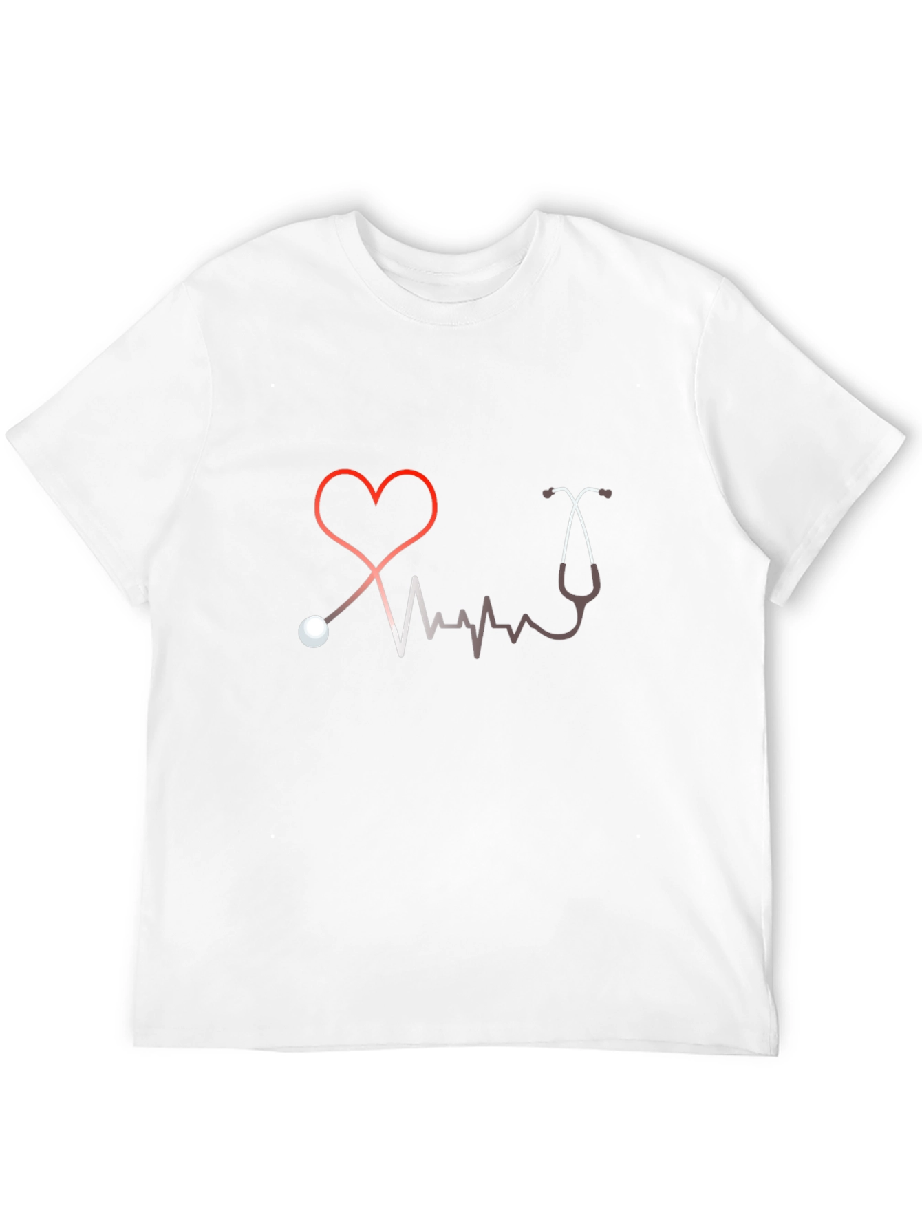 Heartbeat Stethoscope Graphic T-Shirt - Medical Love