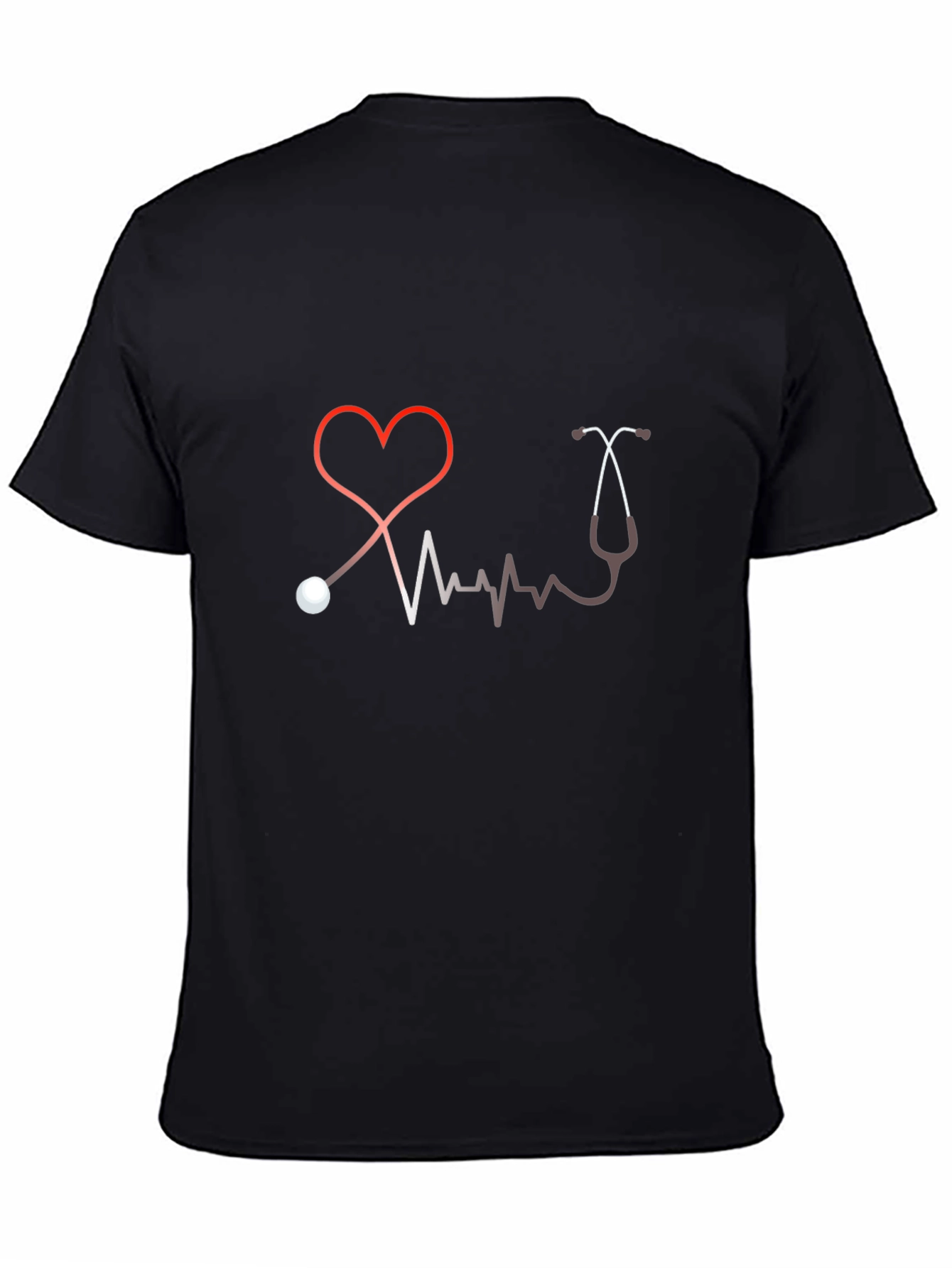 Heartbeat Stethoscope Graphic T-Shirt - Medical Love