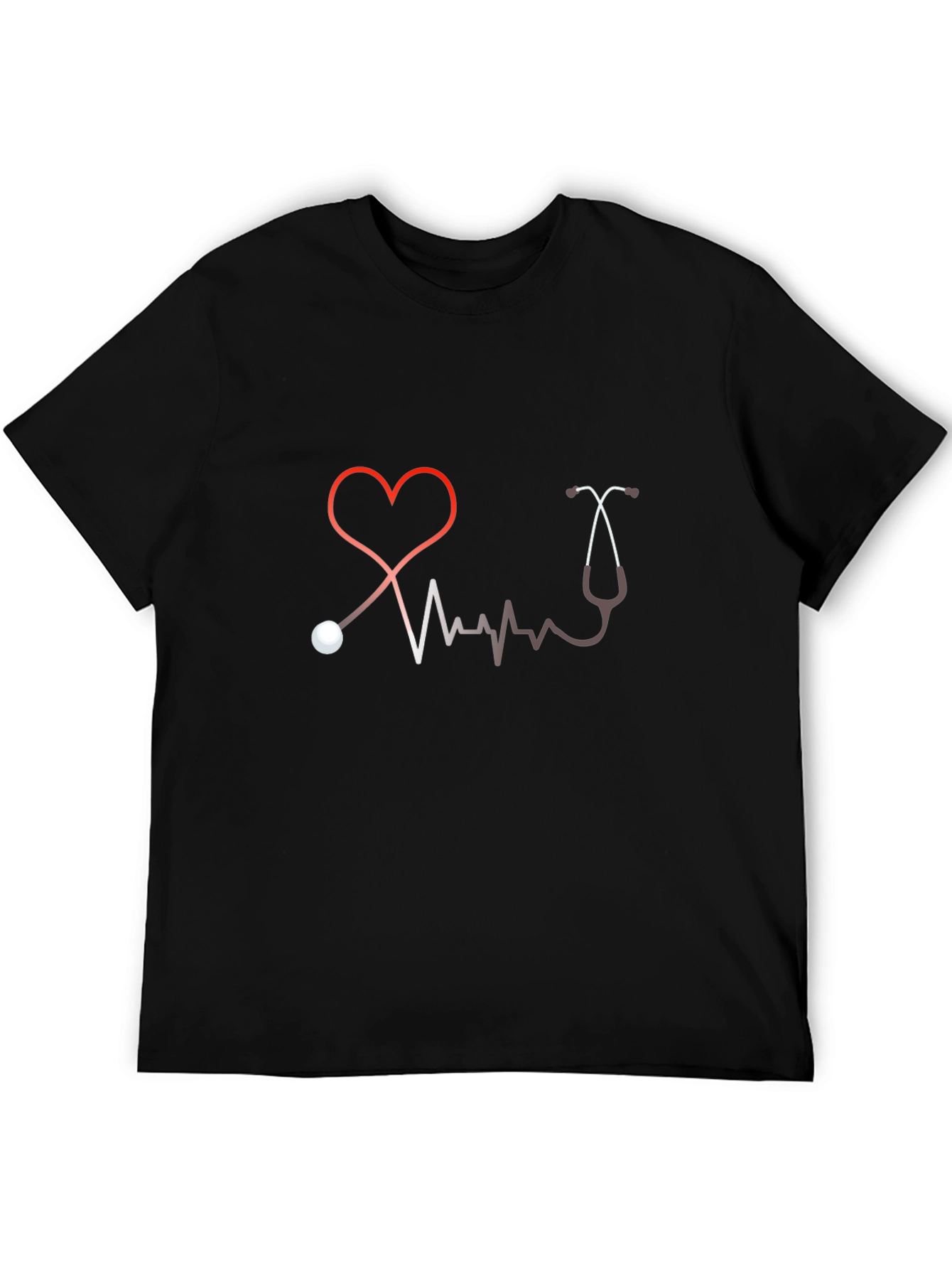 Heartbeat Stethoscope Graphic T-Shirt - Medical Love