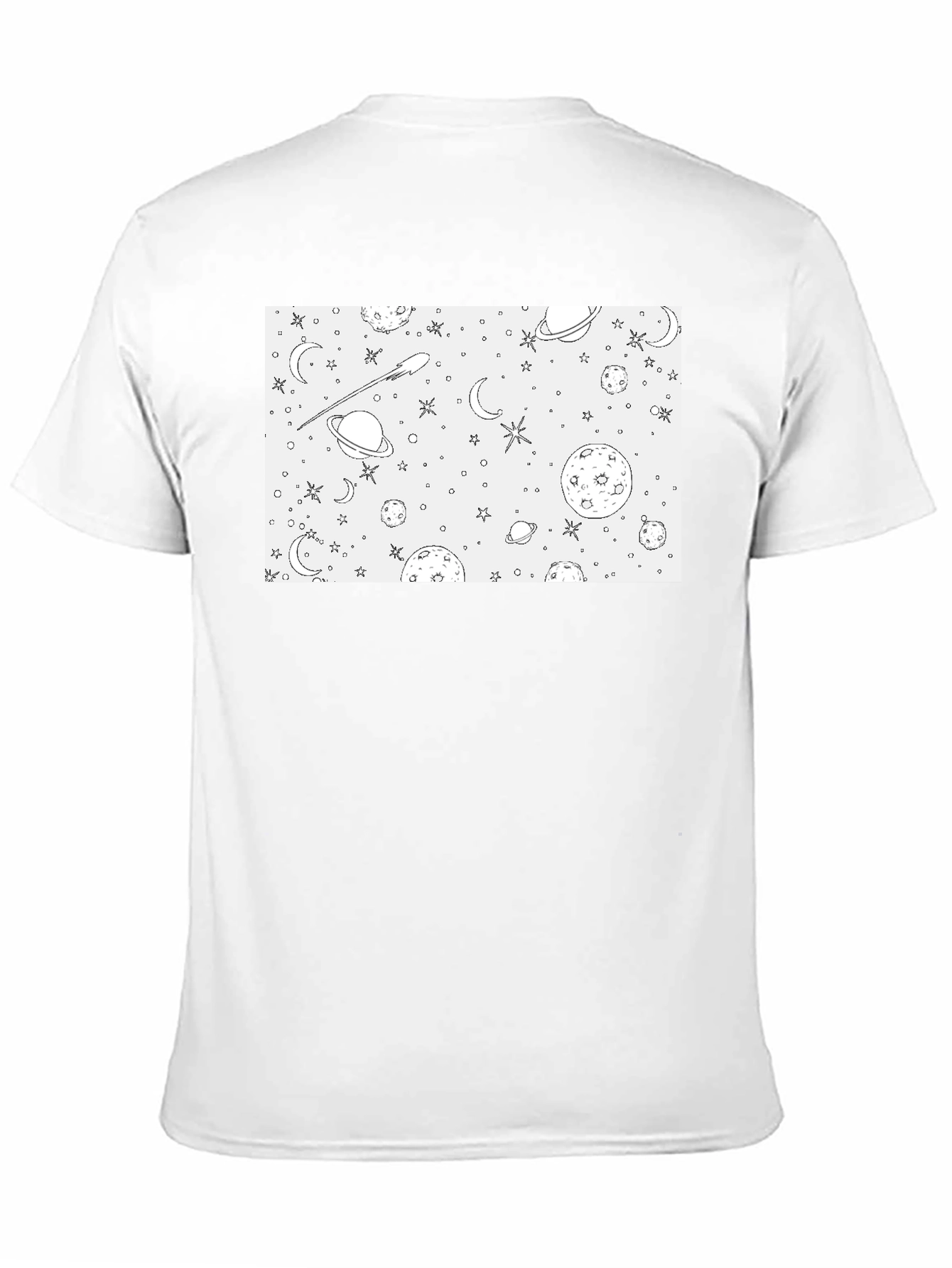 Space Theme Graphic Print Crew Neck T-Shirt