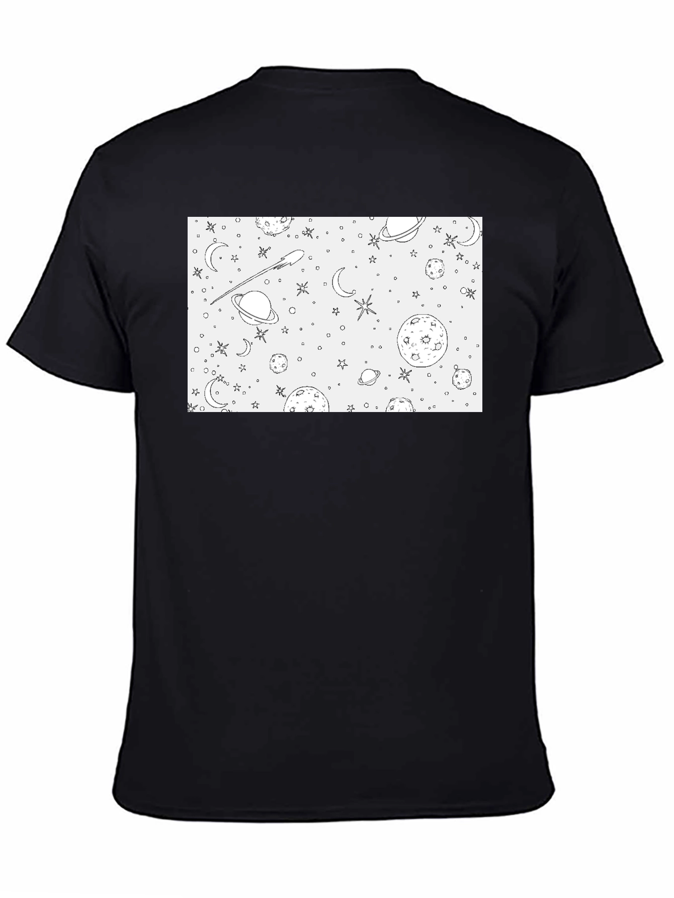 Space Theme Graphic Print Crew Neck T-Shirt