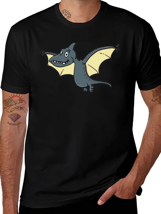 Cartoon Pterodactyl Graphic Tee - Unique Dinosaur T-Shirt