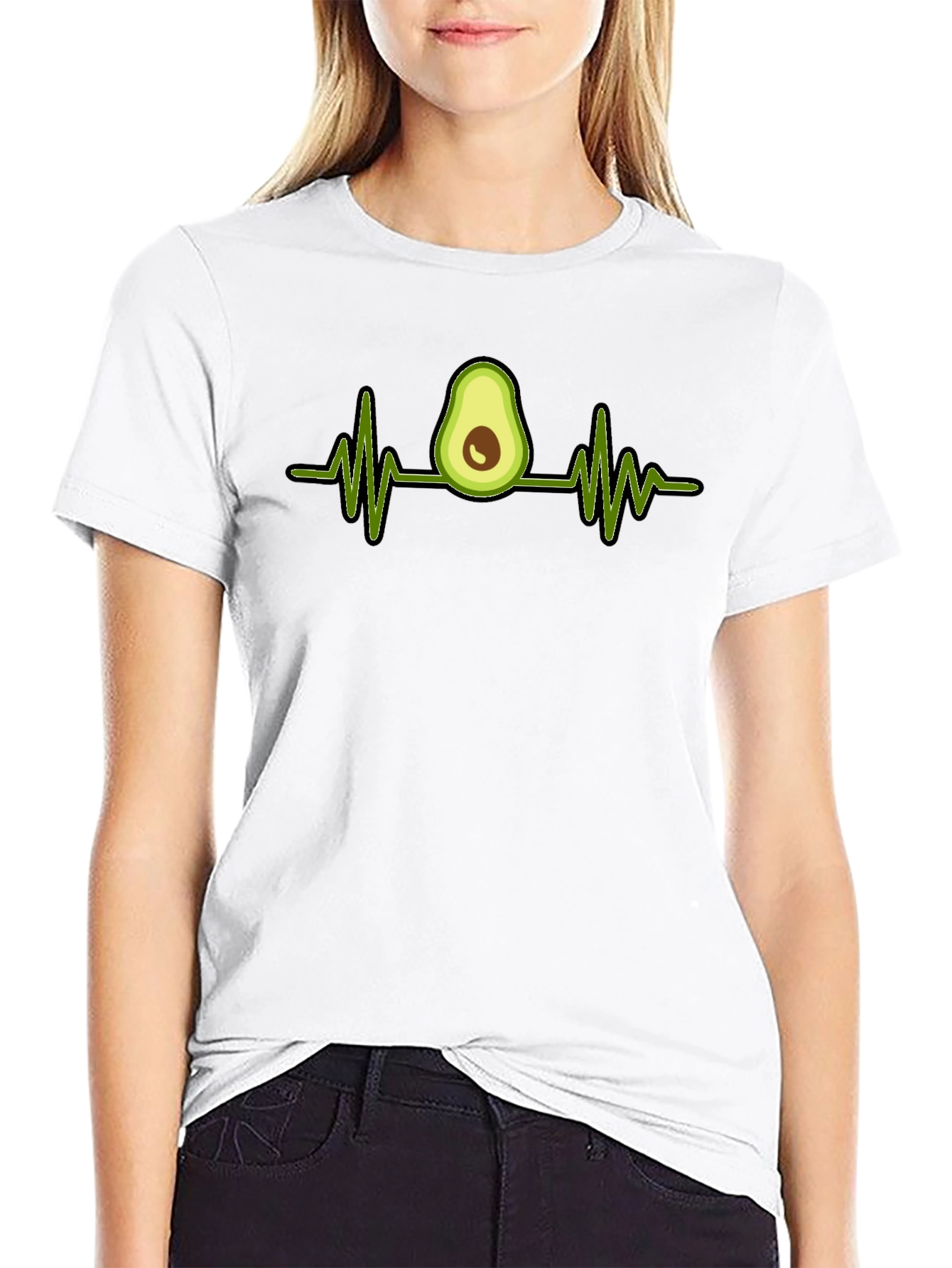 Avocado Heartbeat Graphic Tee - Mens Black T-Shirt