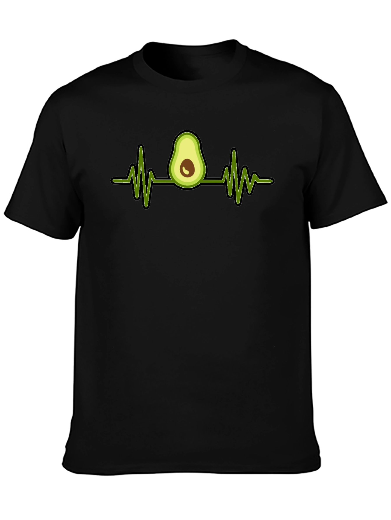 Avocado Heartbeat Graphic Tee - Mens Black T-Shirt