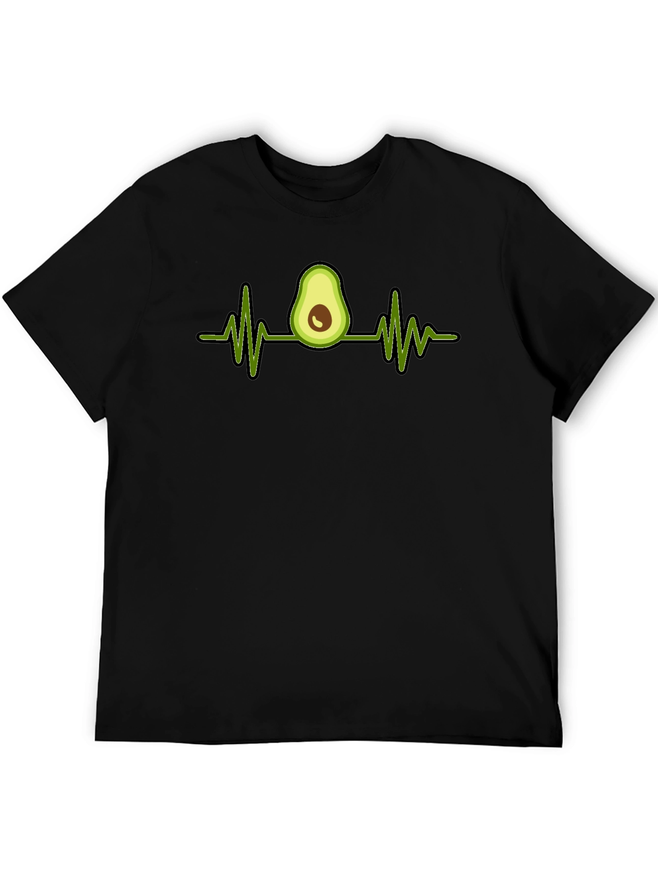 Avocado Heartbeat Graphic Tee - Mens Black T-Shirt