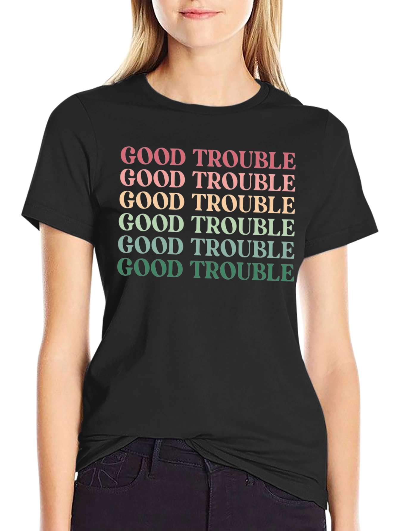 Good Trouble Graphic Tee - Retro Design