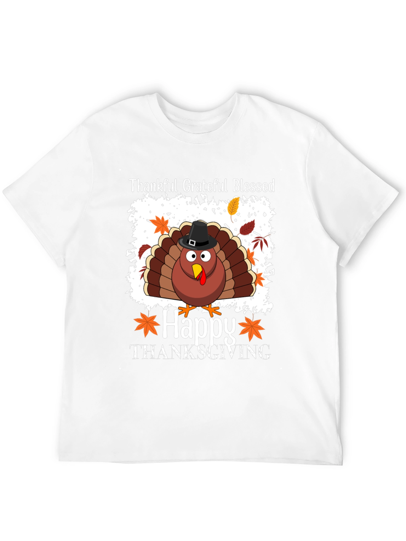 Thankful Grateful Blessed Turkey Thanksgiving T-Shirt