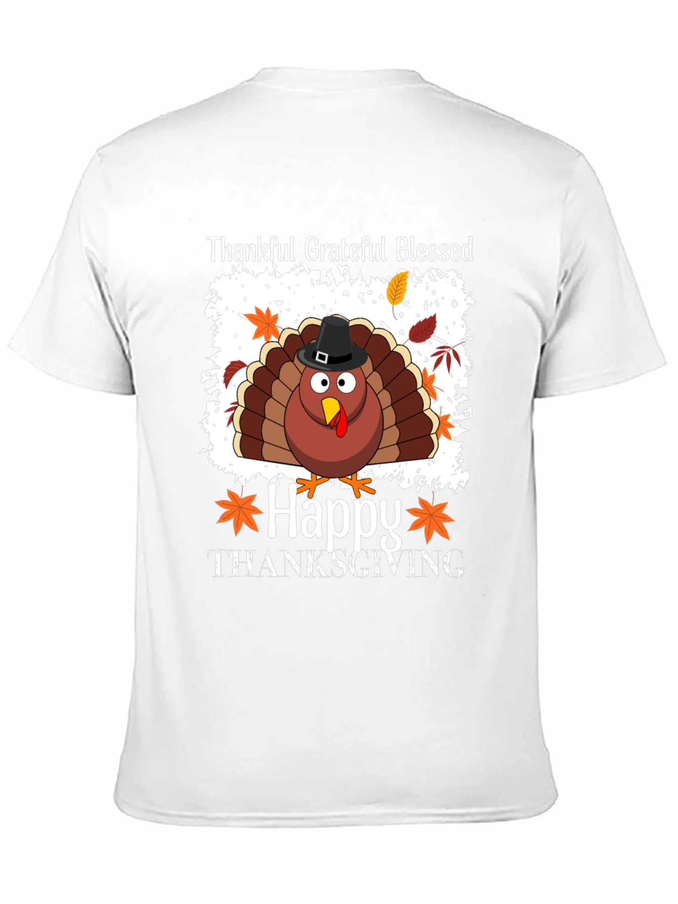 Thankful Grateful Blessed Turkey Thanksgiving T-Shirt