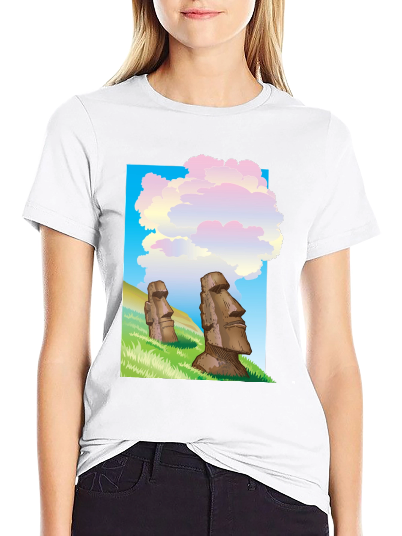 Moai Statue Graphic T-Shirt - Easter Island Design