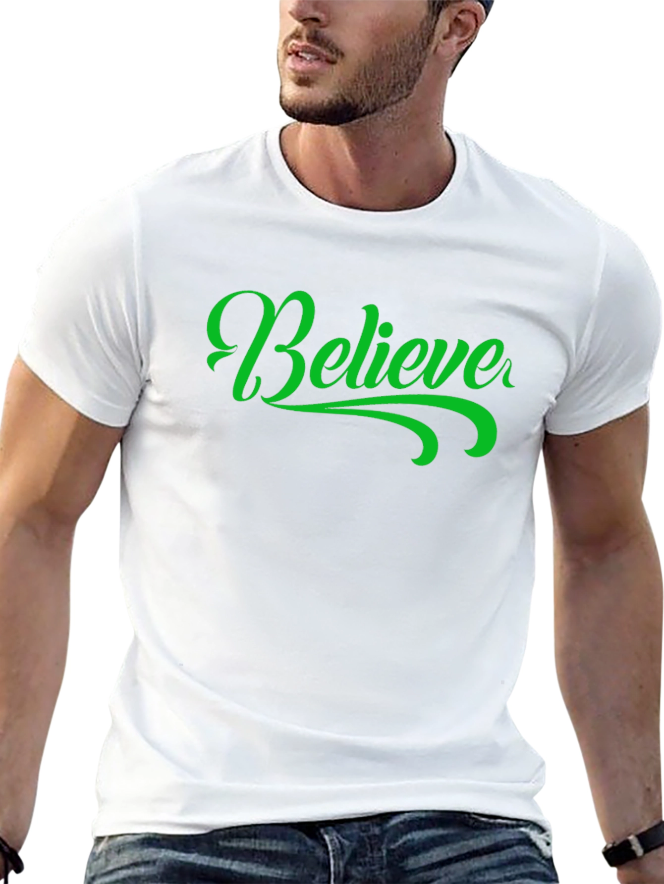 Believe Graphic Tee - Trendy Black T-Shirt