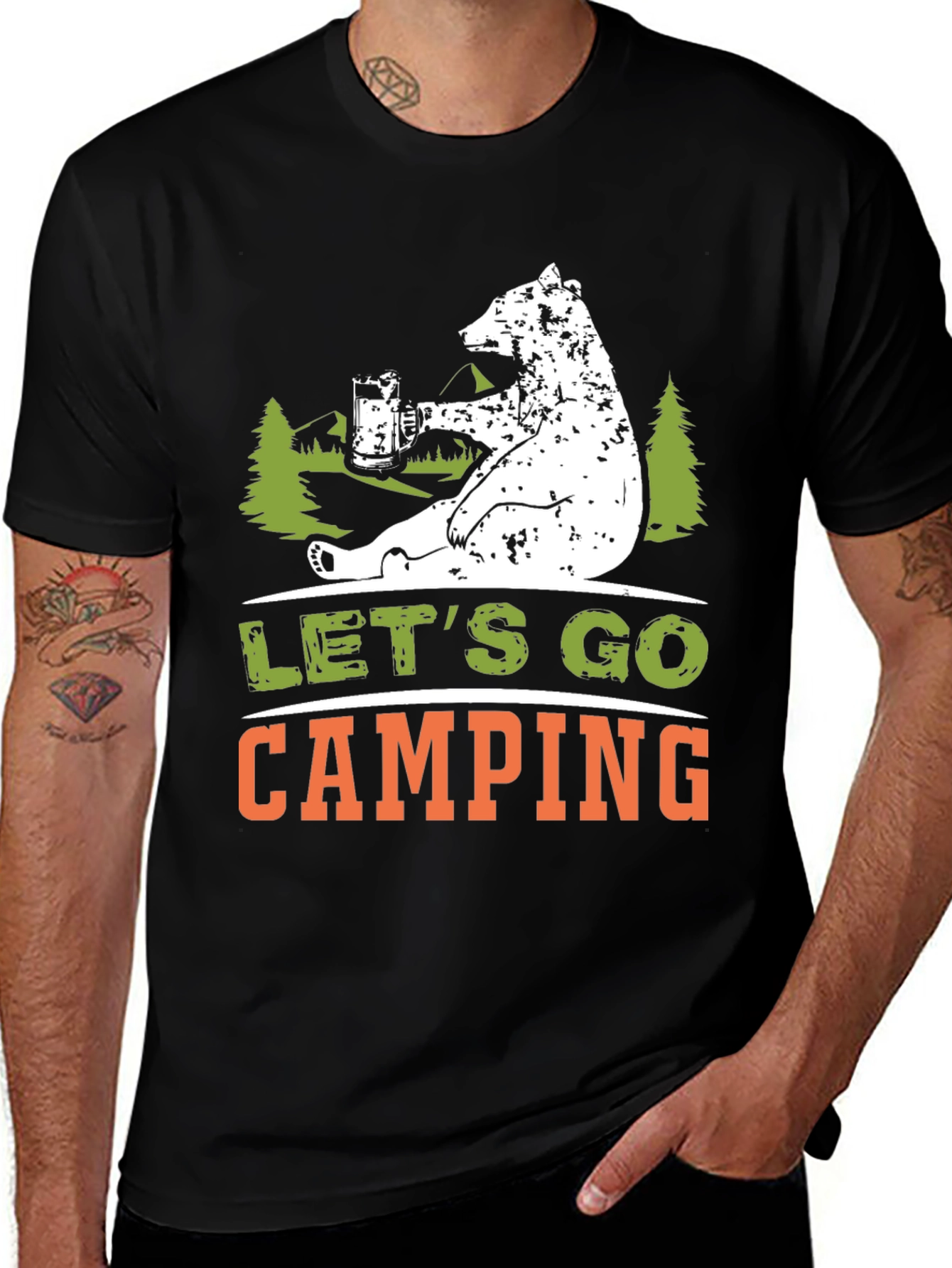 Lets Go Camping Bear T-Shirt