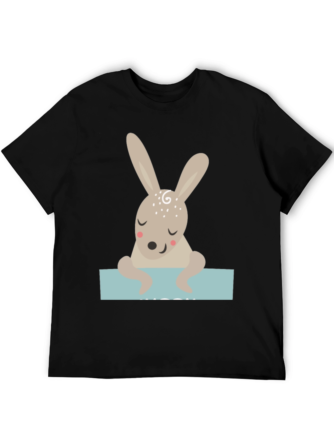Cute Bunny Graphic Tee - Unisex Black T-Shirt