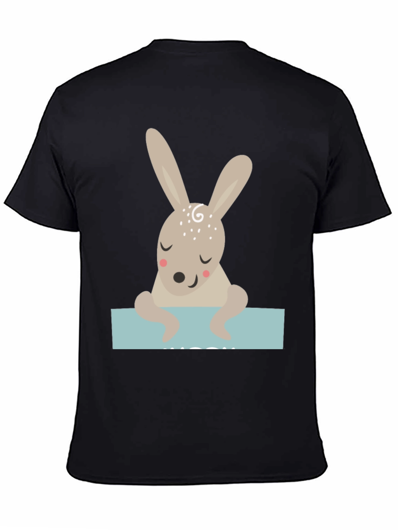 Cute Bunny Graphic Tee - Unisex Black T-Shirt