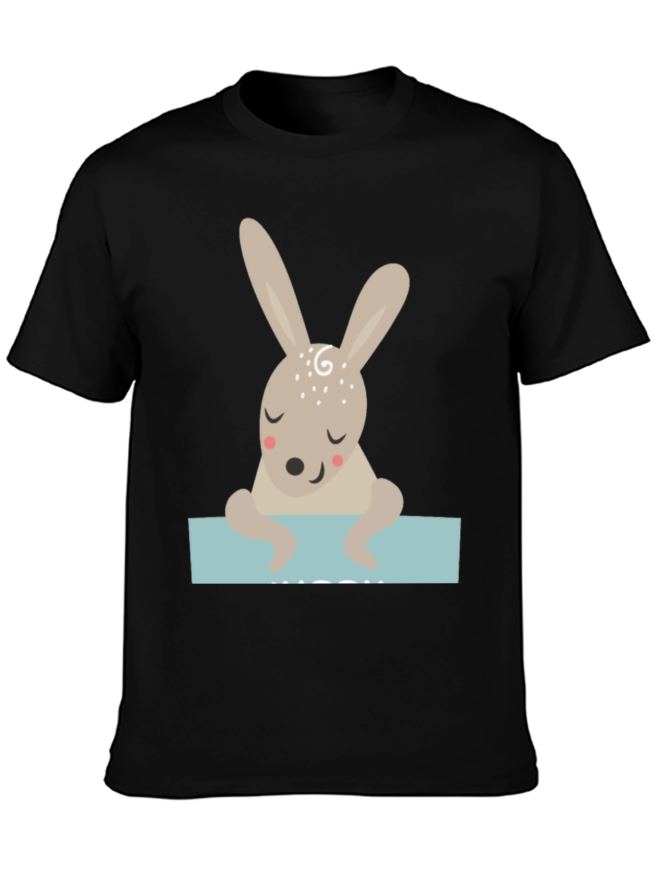 Cute Bunny Graphic Tee - Unisex Black T-Shirt