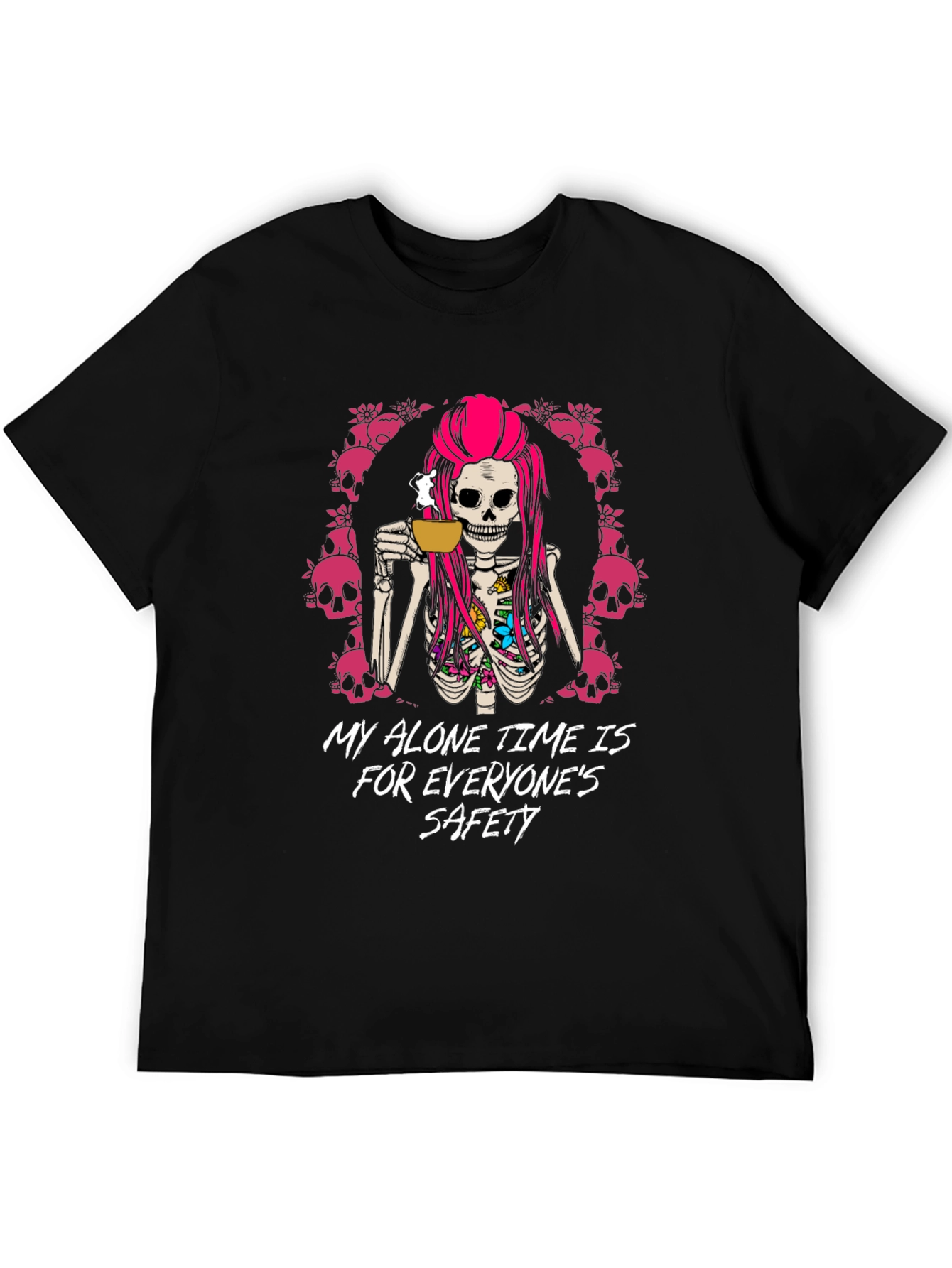 Skeleton Coffee T-Shirt - Alone Time Safety