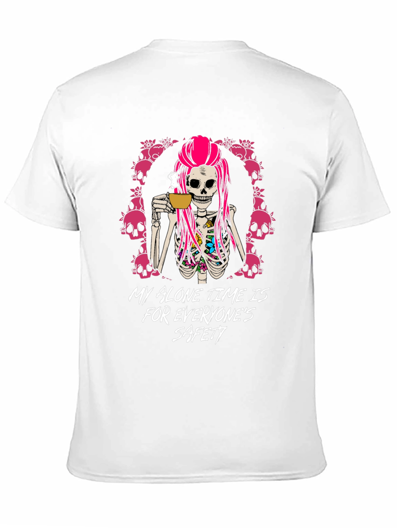 Skeleton Coffee T-Shirt - Alone Time Safety