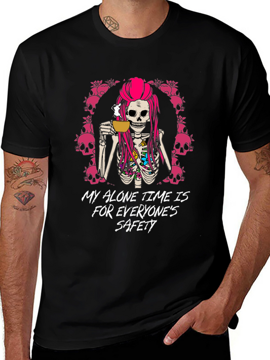 Skeleton Coffee T-Shirt - Alone Time Safety