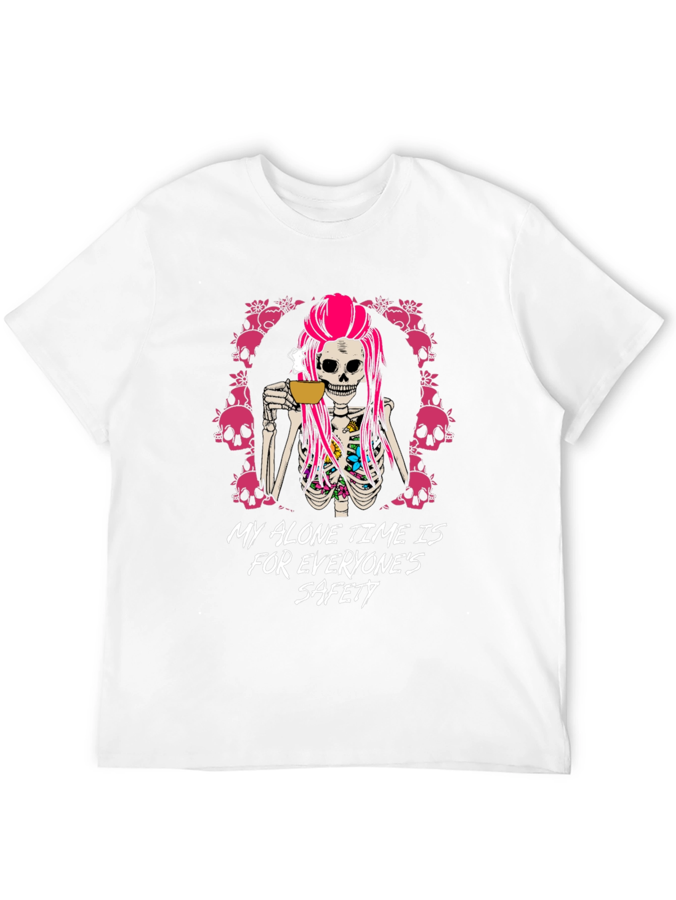 Skeleton Coffee T-Shirt - Alone Time Safety