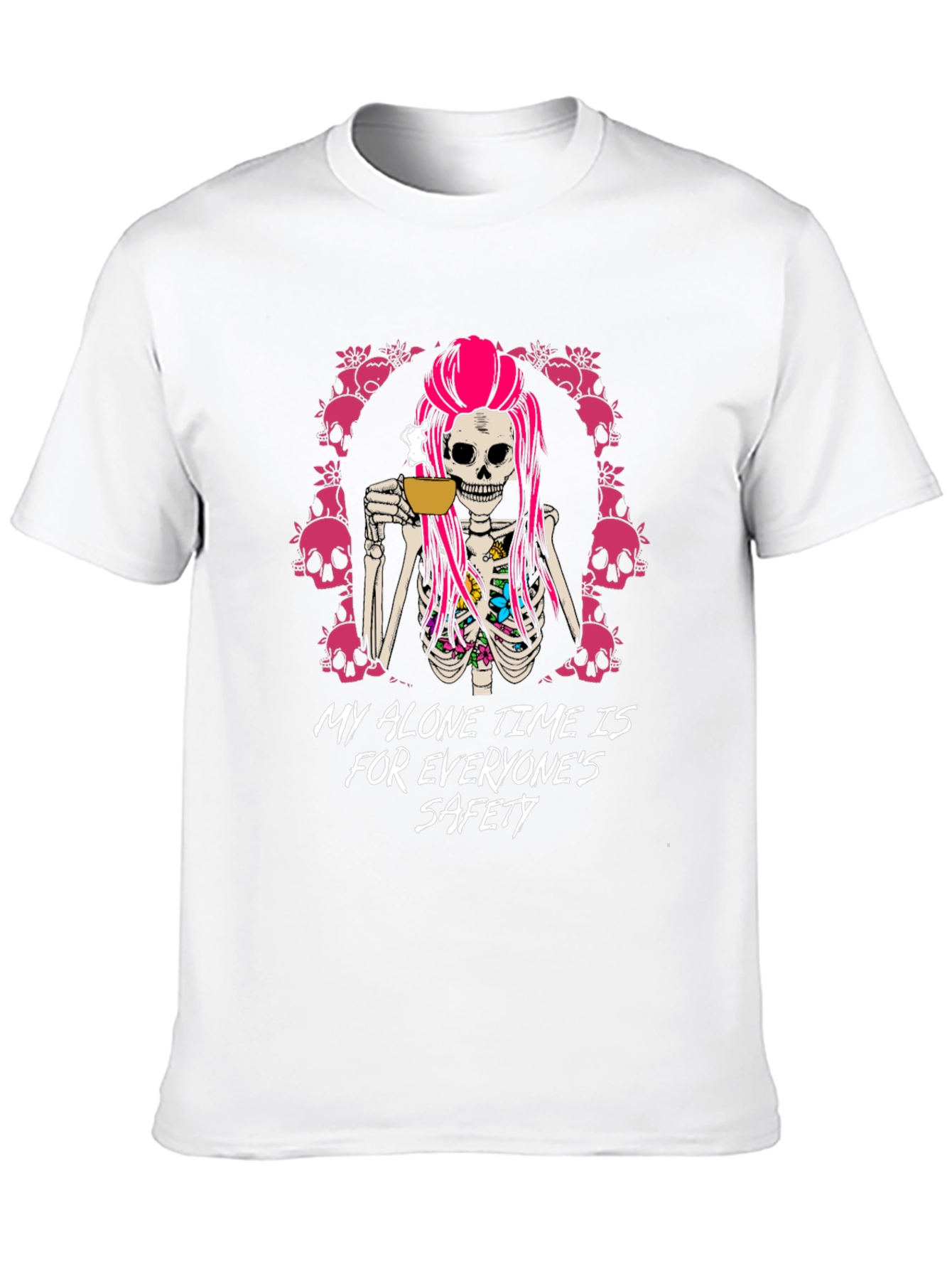 Skeleton Coffee T-Shirt - Alone Time Safety
