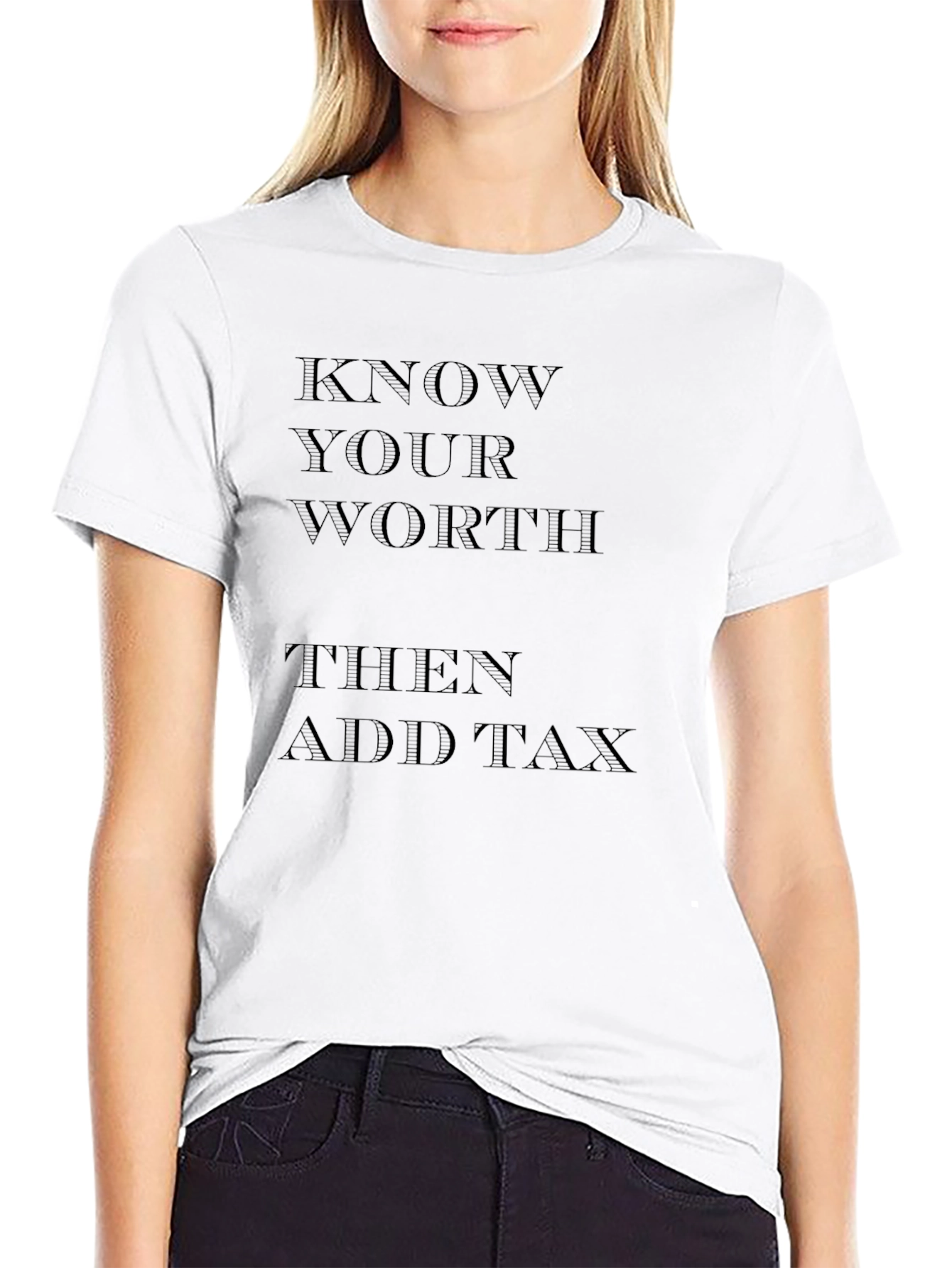 Know Your Worth Black Graphic Tee