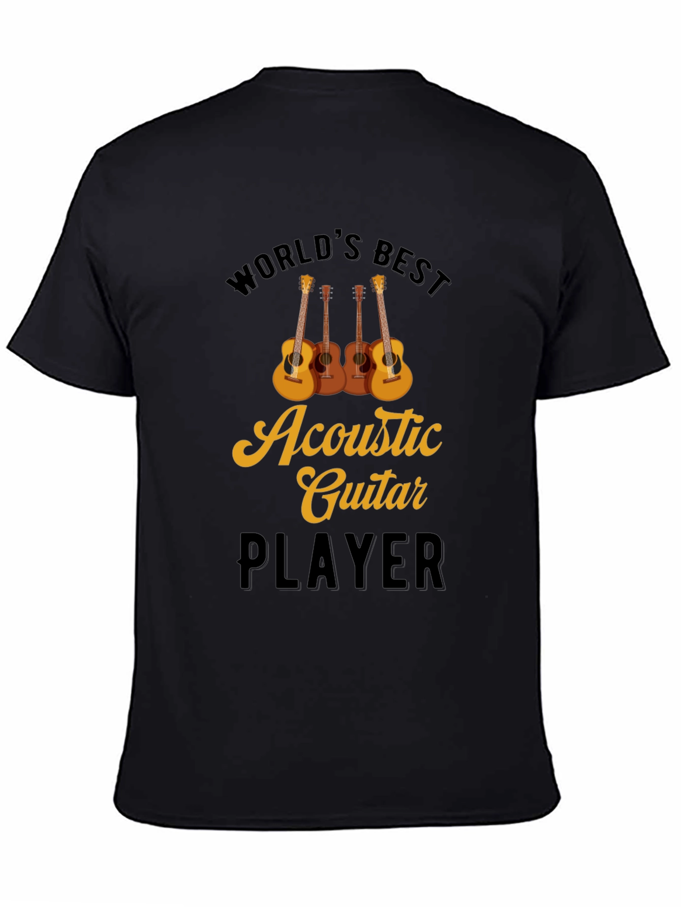 Worlds Best Acoustic Guitar Player Black T-Shirt