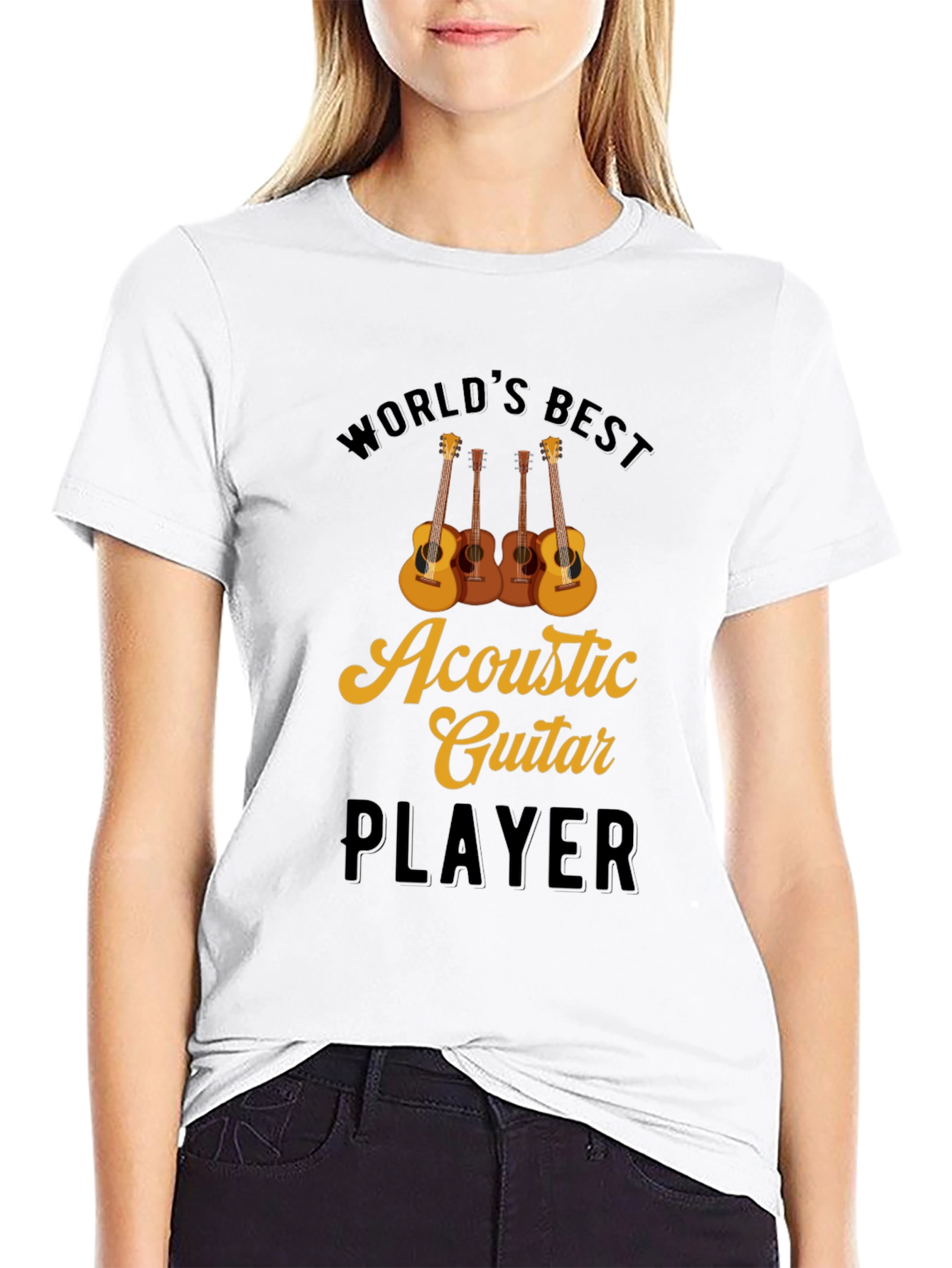 Worlds Best Acoustic Guitar Player Black T-Shirt
