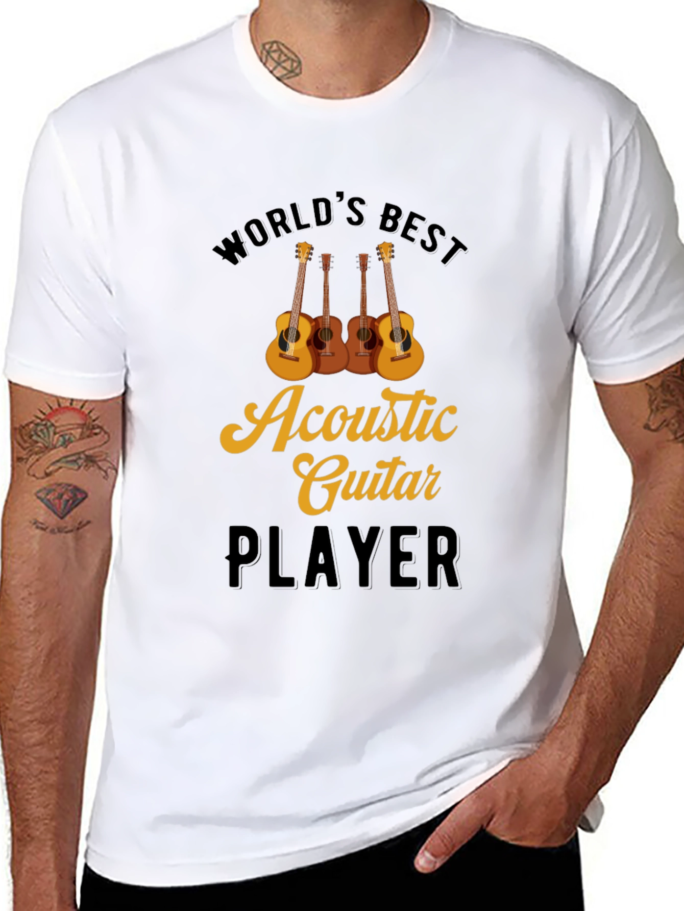 Worlds Best Acoustic Guitar Player Black T-Shirt