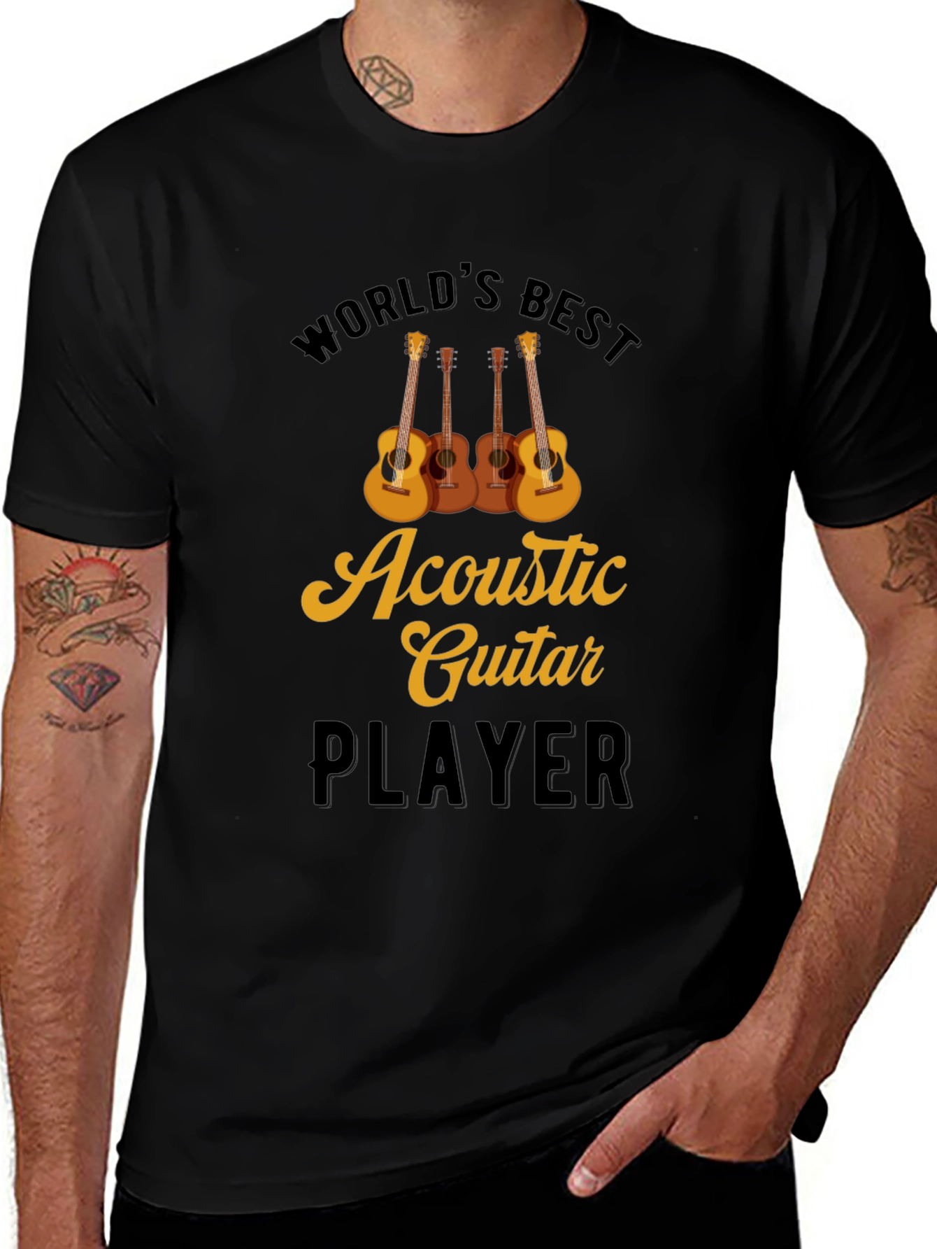 Worlds Best Acoustic Guitar Player Black T-Shirt