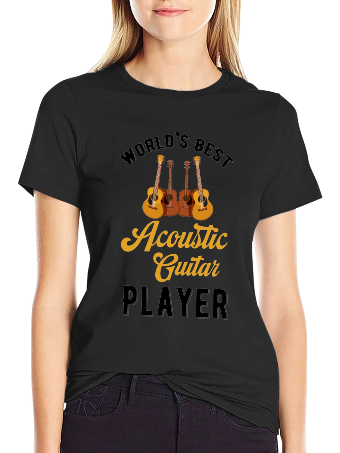 Worlds Best Acoustic Guitar Player Black T-Shirt