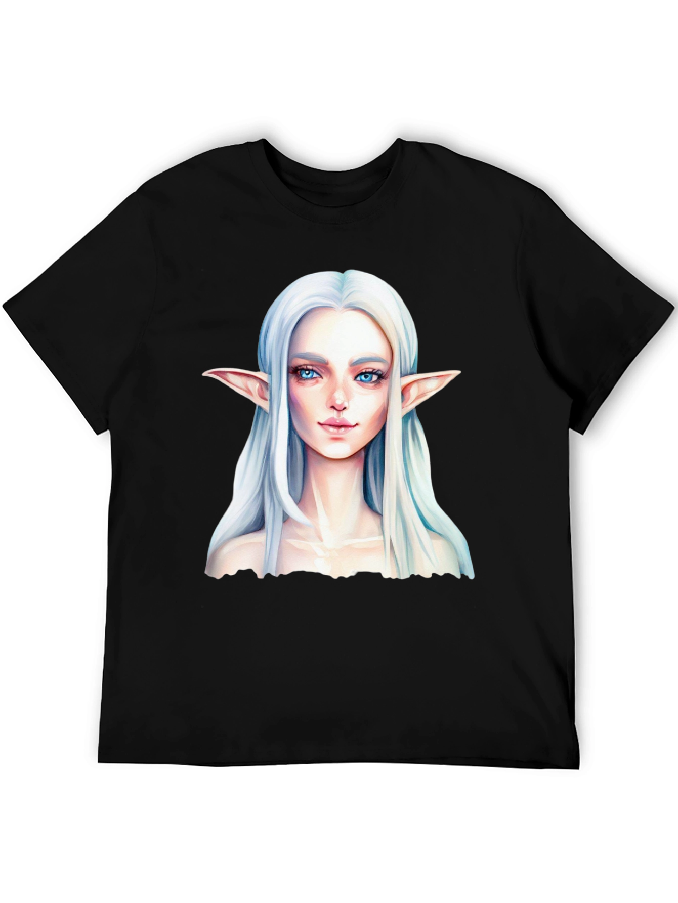 Elf Portrait Black T-Shirt