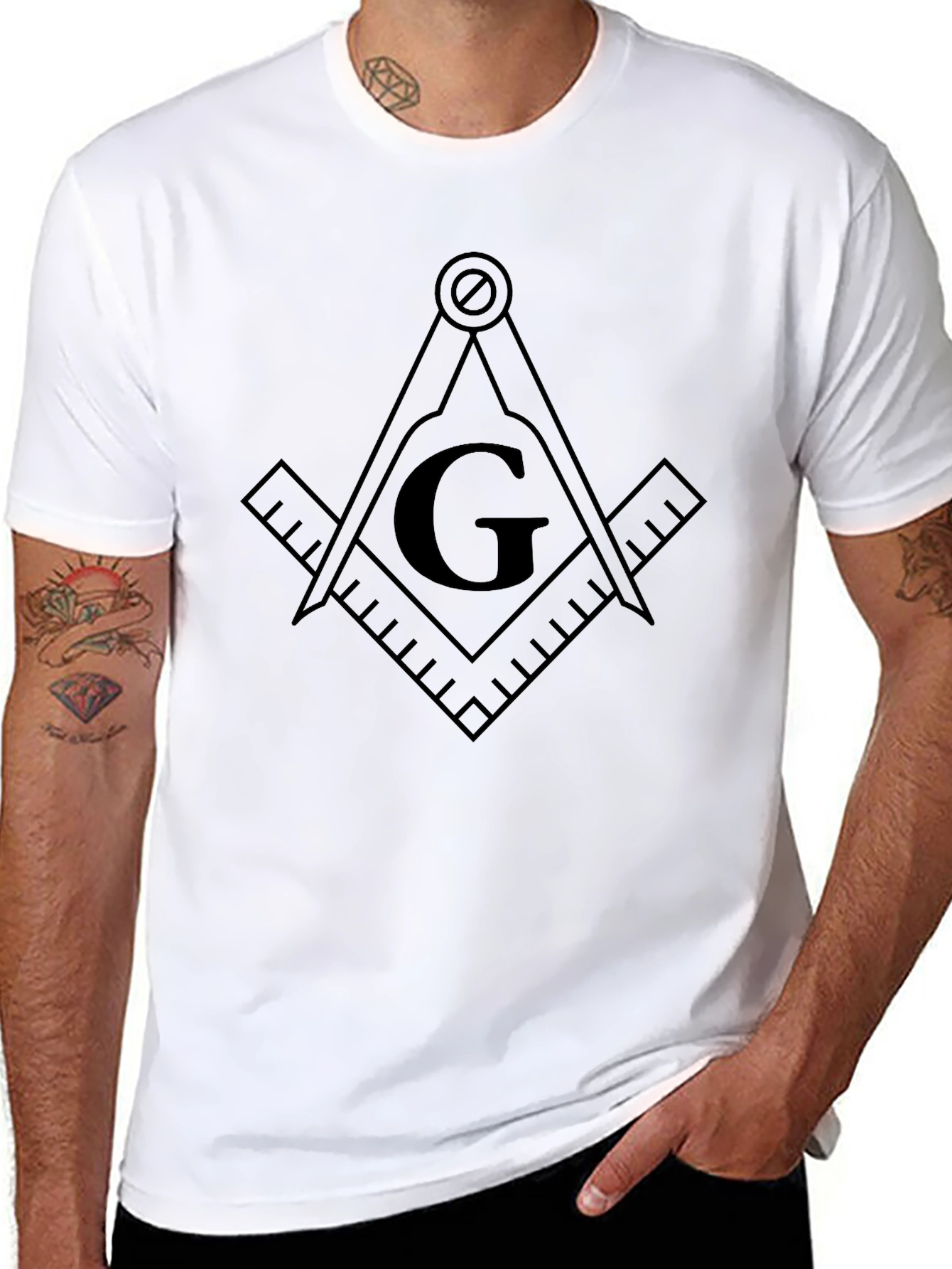 Black Masonic Symbol T-Shirt - Masonic Gift