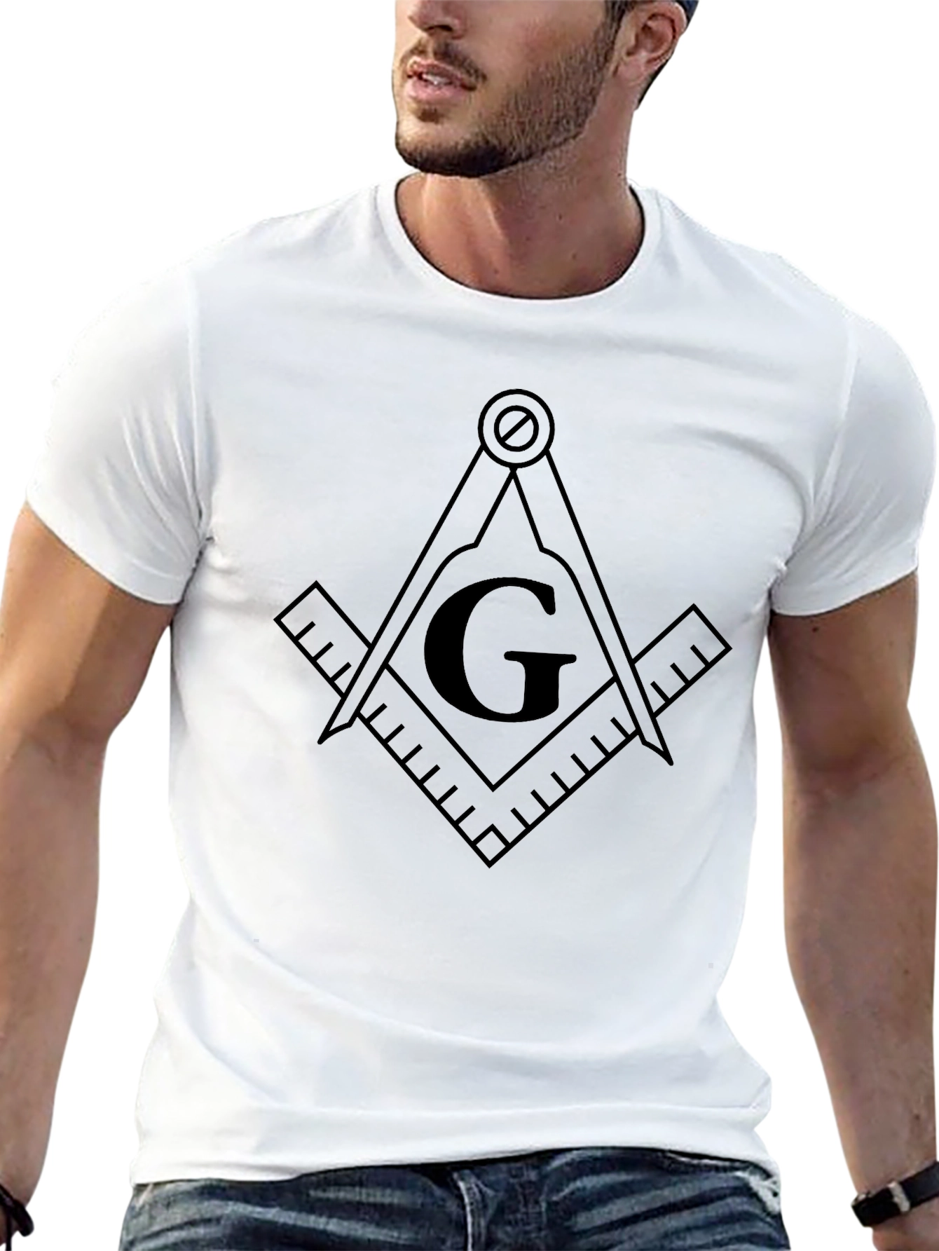 Black Masonic Symbol T-Shirt - Masonic Gift