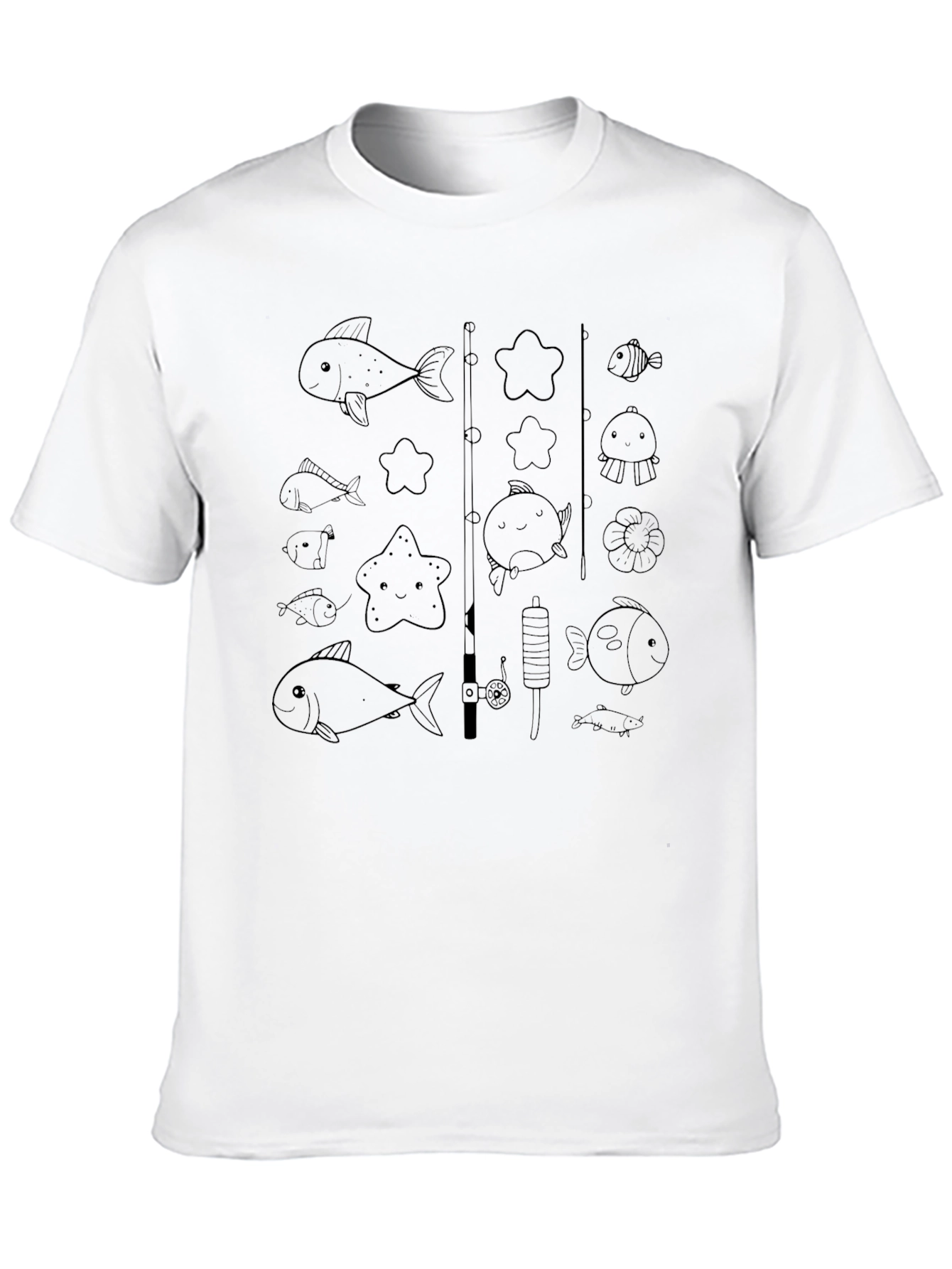 Fishing Fun Graphic Tee - Black Cotton Comfort