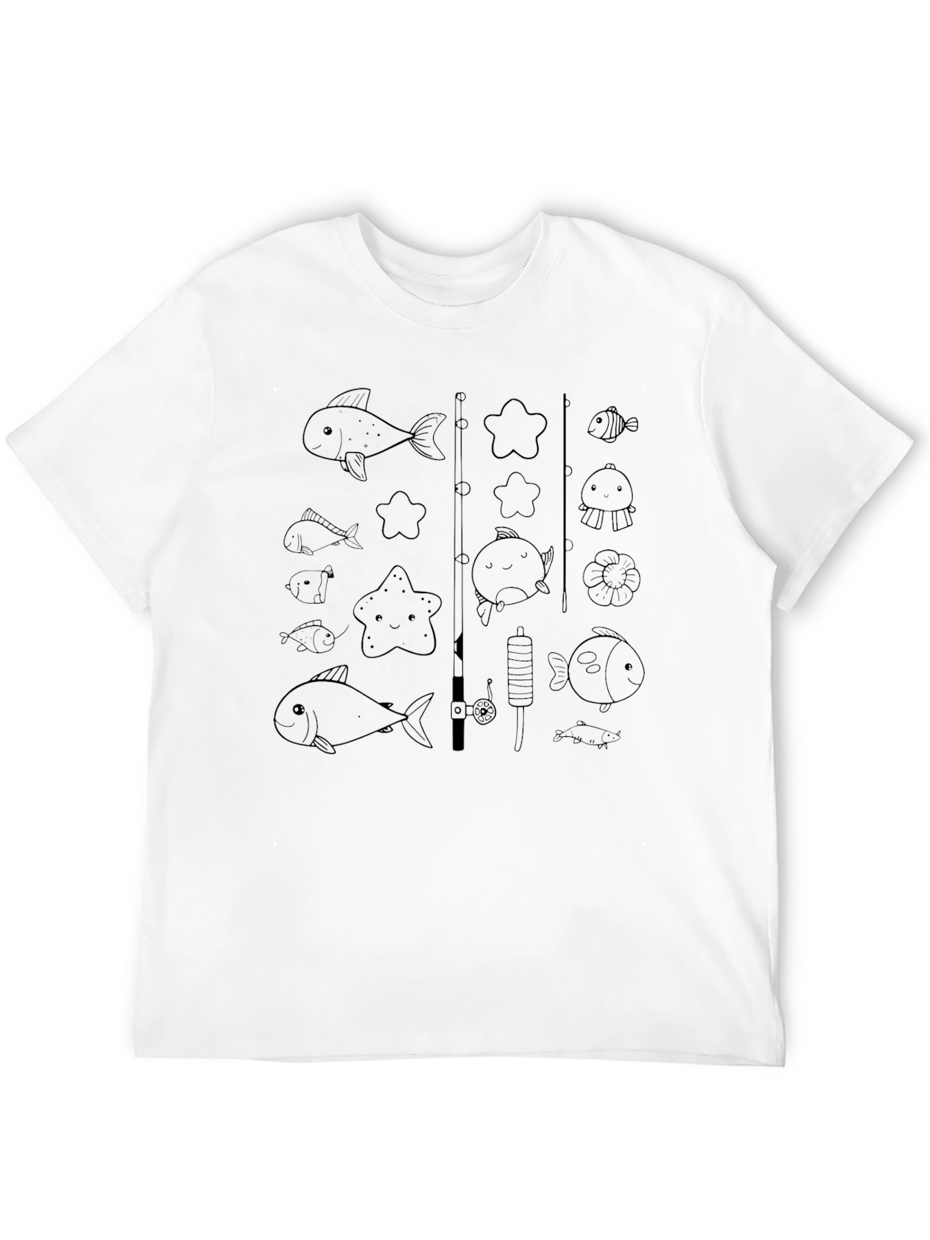 Fishing Fun Graphic Tee - Black Cotton Comfort